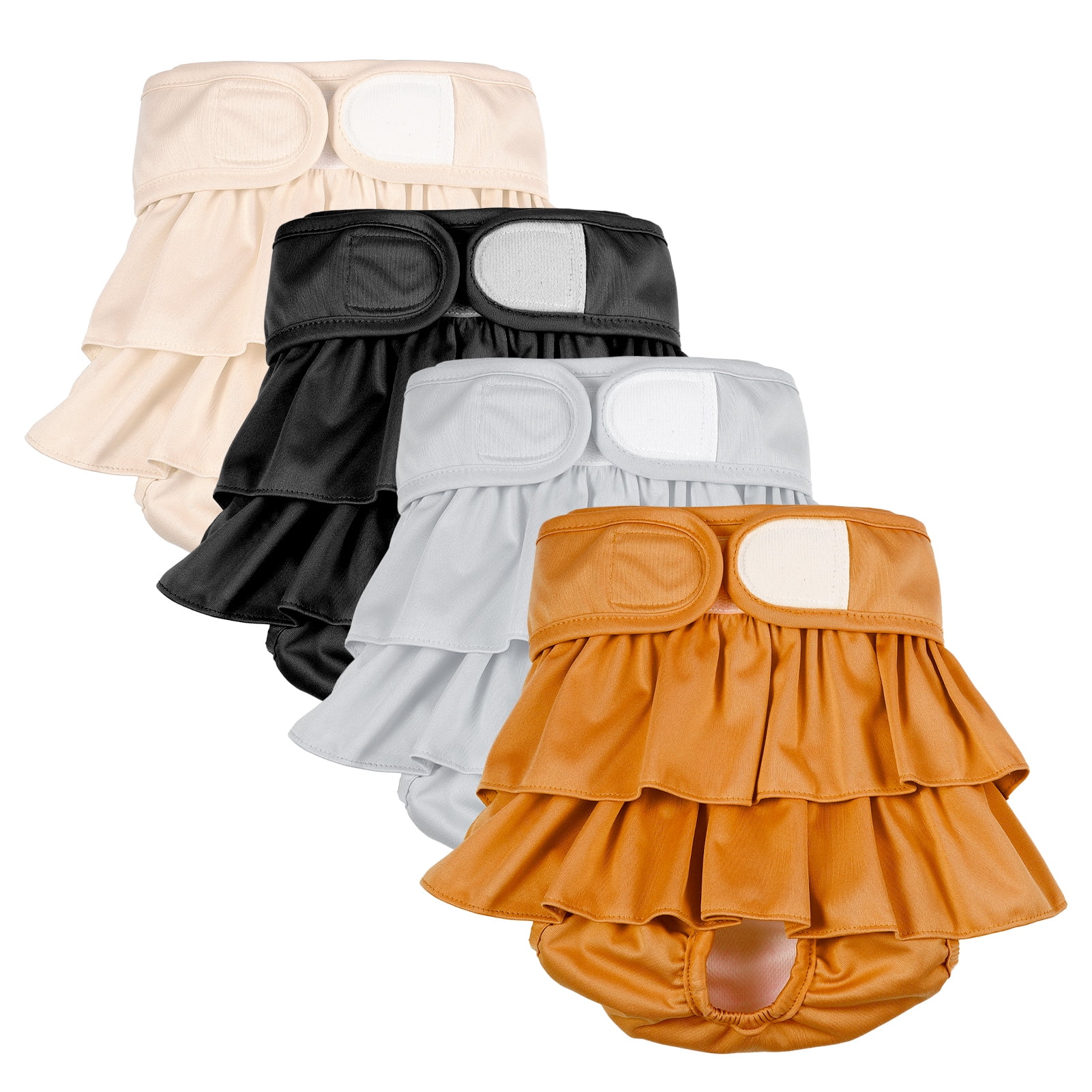 Hengguang 4Pcs Female Dog Diapers, Washable Highly Absorbent Puppy Diapers, Reusable Doggie Diaper Wraps for Pet Dogs in Heat, Incontinence or Excitable Urination(Fresh Color-M)