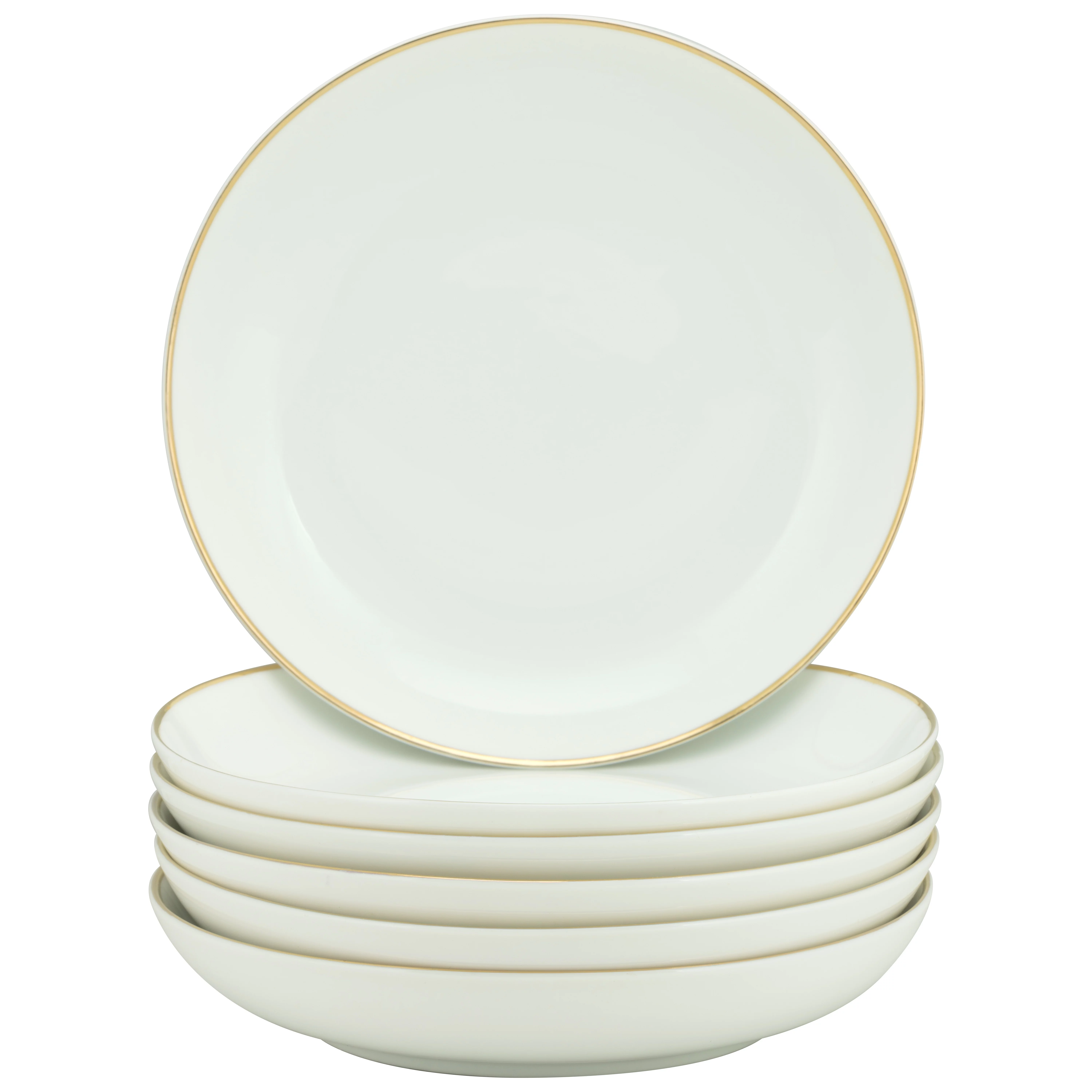 10 Strawberry Street Coupe Gold Line Porcelain Soup Plate Set of 6