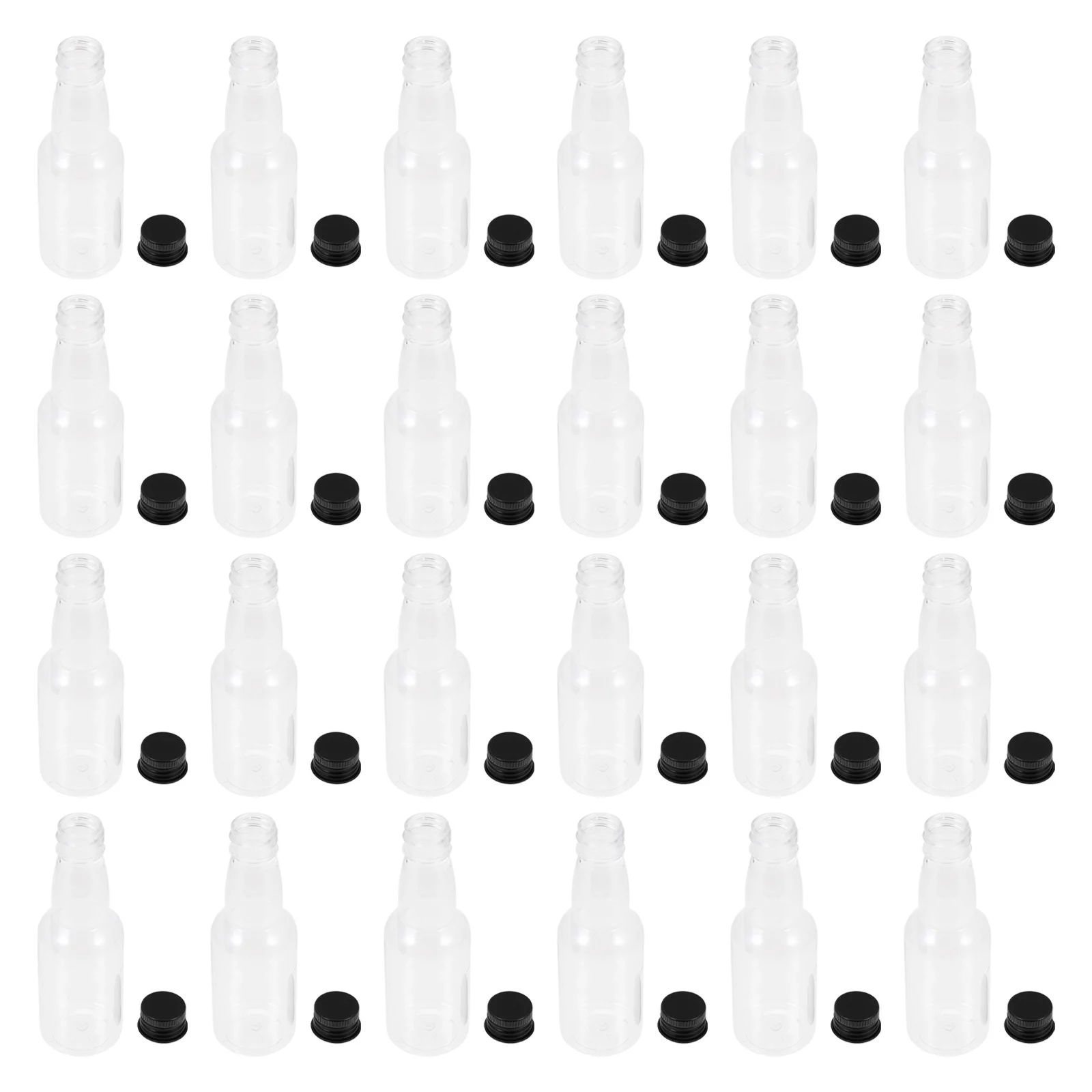 Nuolux Bottles Juice Bottle Reusable Empty Small Neck Long Mini Water Caps Plastic Containers Sample Smoothie Glass Cap Jars