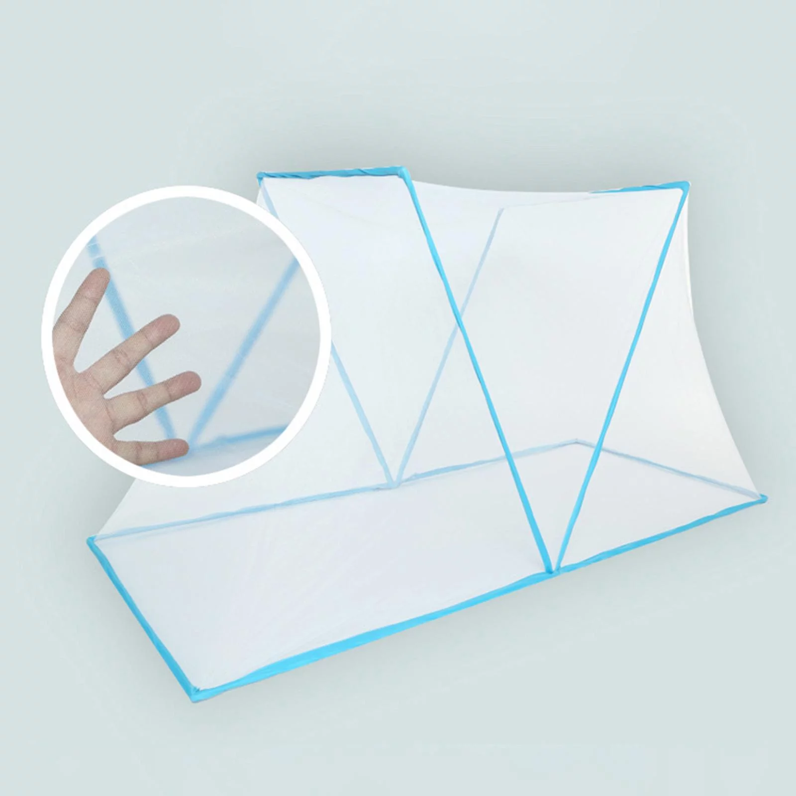 Bed Canopy, Adults Bed Curtain, Foldable Privacy Tents, Bed Tent Shelter for Living Room Bedroom Blue 190x160x80cm