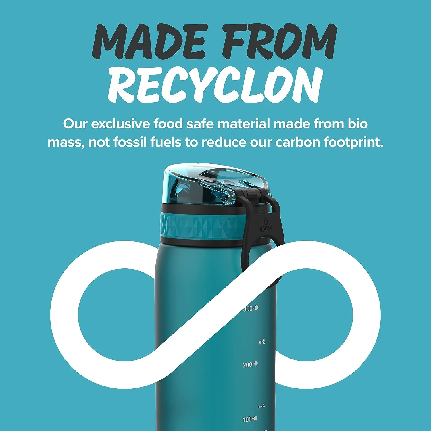 Ion8 Pod Leak Proof BPA Free Kids Water Bottle, 350ml (12 oz), Frosted Aqua