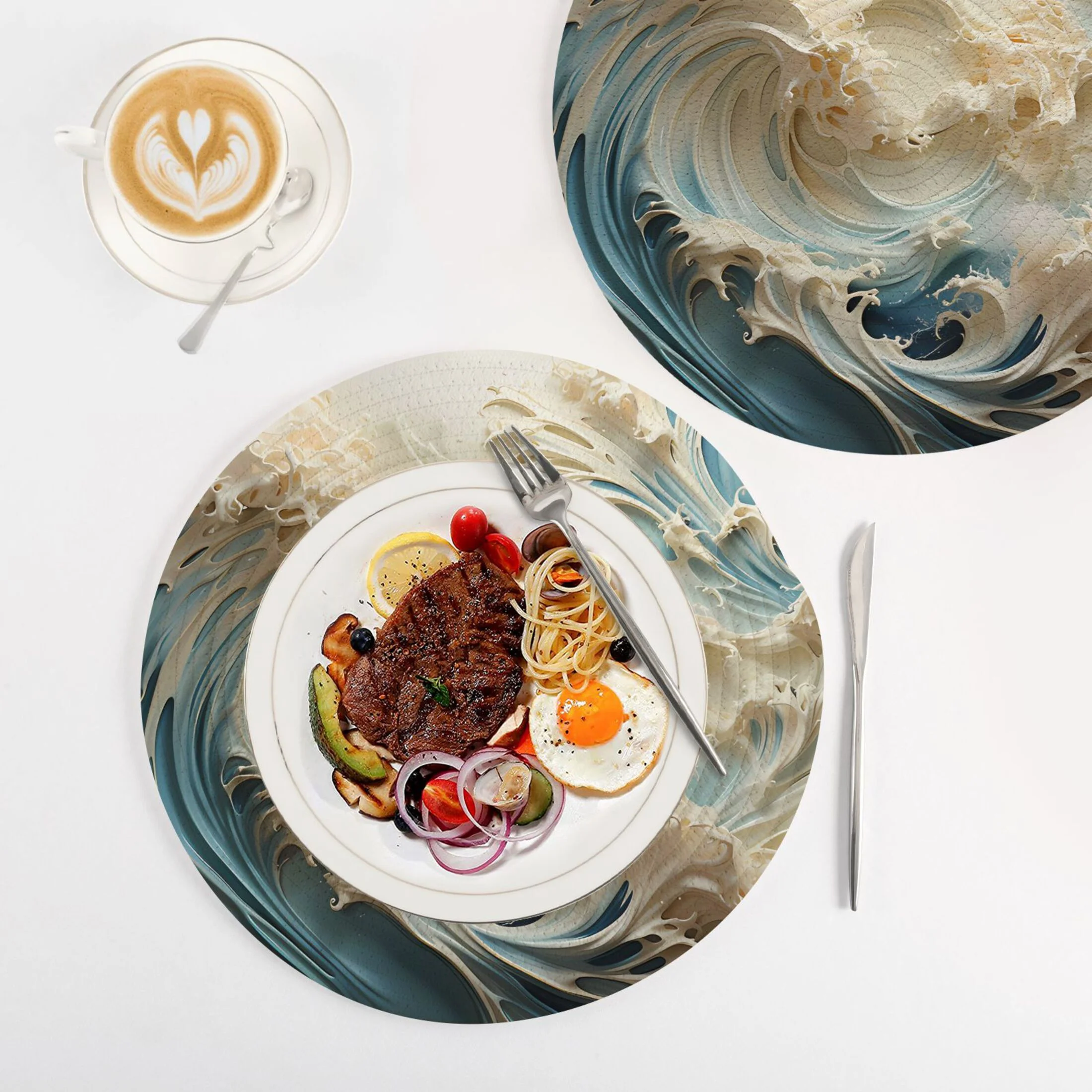 Abstract Blue Marble 3 PCs Pot Holders Trivets Kitchen 15