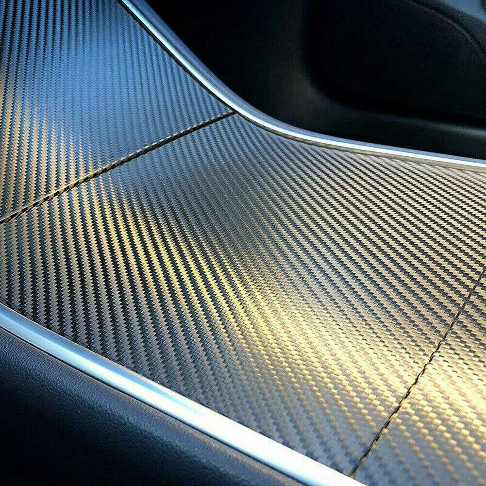 Xotic Tech 3pcs for Tesla Model 3 Center Console Wrap Sticker, Carbon Fiber Pattern Armrest Cup Holder Box Panel Trim, Protective Film Anti-Scratch Decal