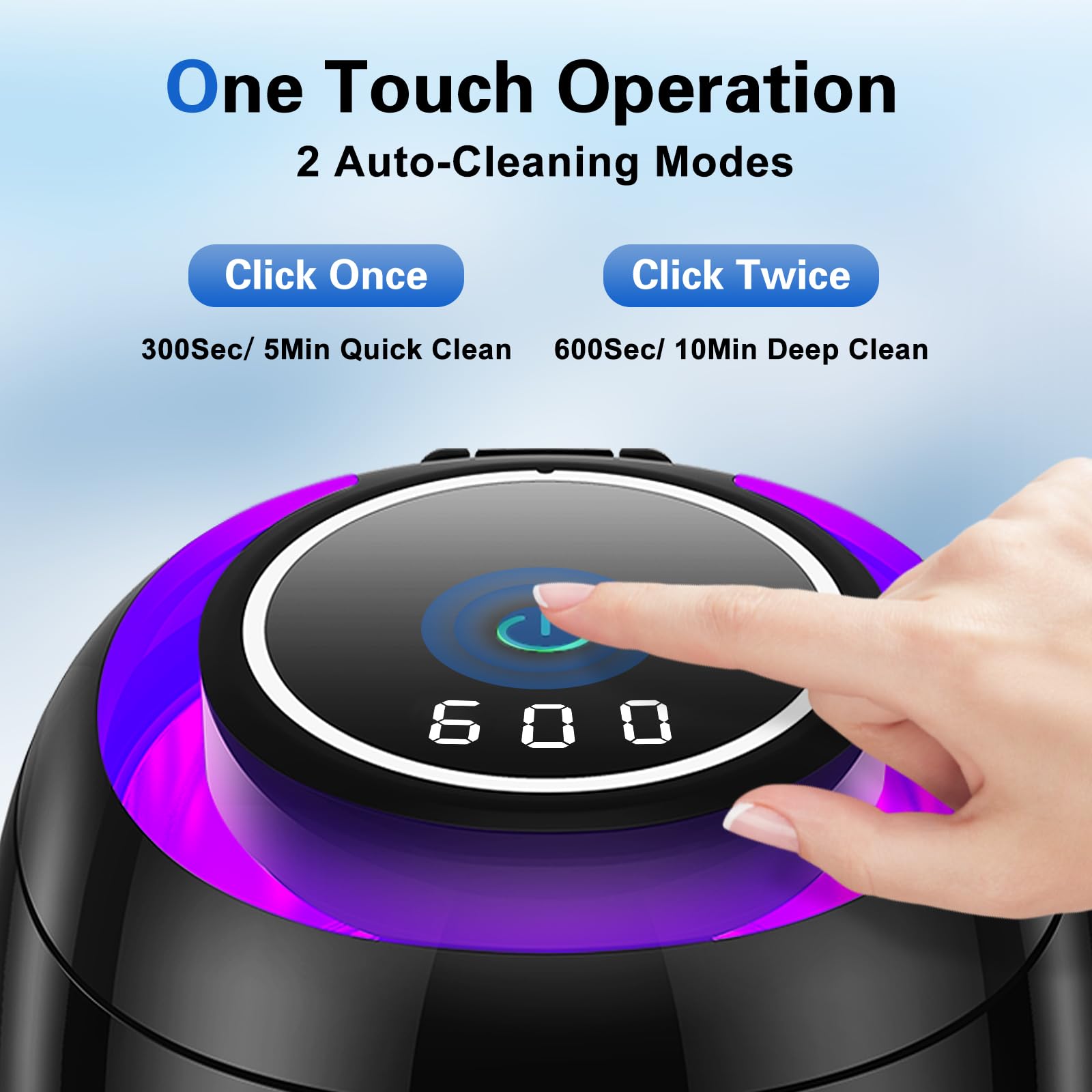 Ultrasonic Retainer Cleaner Machine for Dentures, Jewelry, Mouth Guard Cleaner, Night Guard Cleaner, 30W Ultrasonic Cleaner Retainer, 43kHz Sonic Cleaning Machine for Aligner, Dental Appliance (Black)