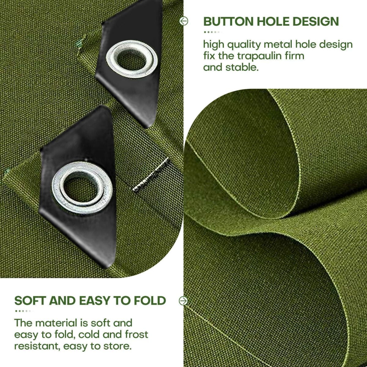WSYW 5.9 x 7.8 ft Heavy Duty Waterproof Canvas Tarp Cotton Canvas Tarpaulin Cover Tent Green