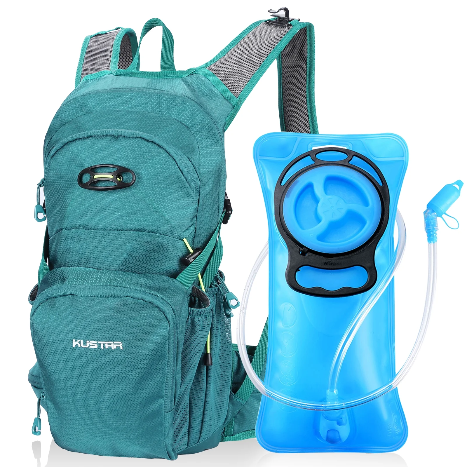 KUSTAR Hydration Pack Backpack with 2L Leakproof Water Bladder BPA Free,Lightweight Water Backpack for Hiking,Running,Cycling,Camping（Blue）