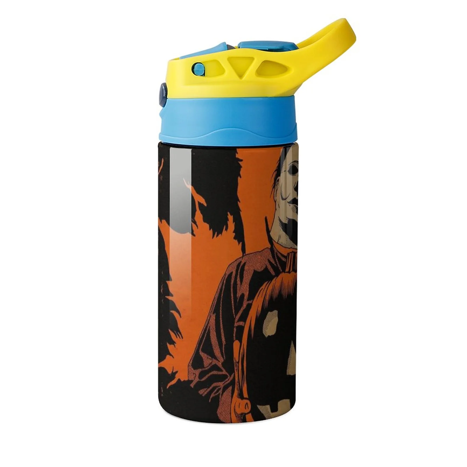 Michael Myers Pumpkin Kid's Insulated Water Bottle With Straw Vacuum Stainless Steel Cup Leak-Proof Children Toddler Thermoses
