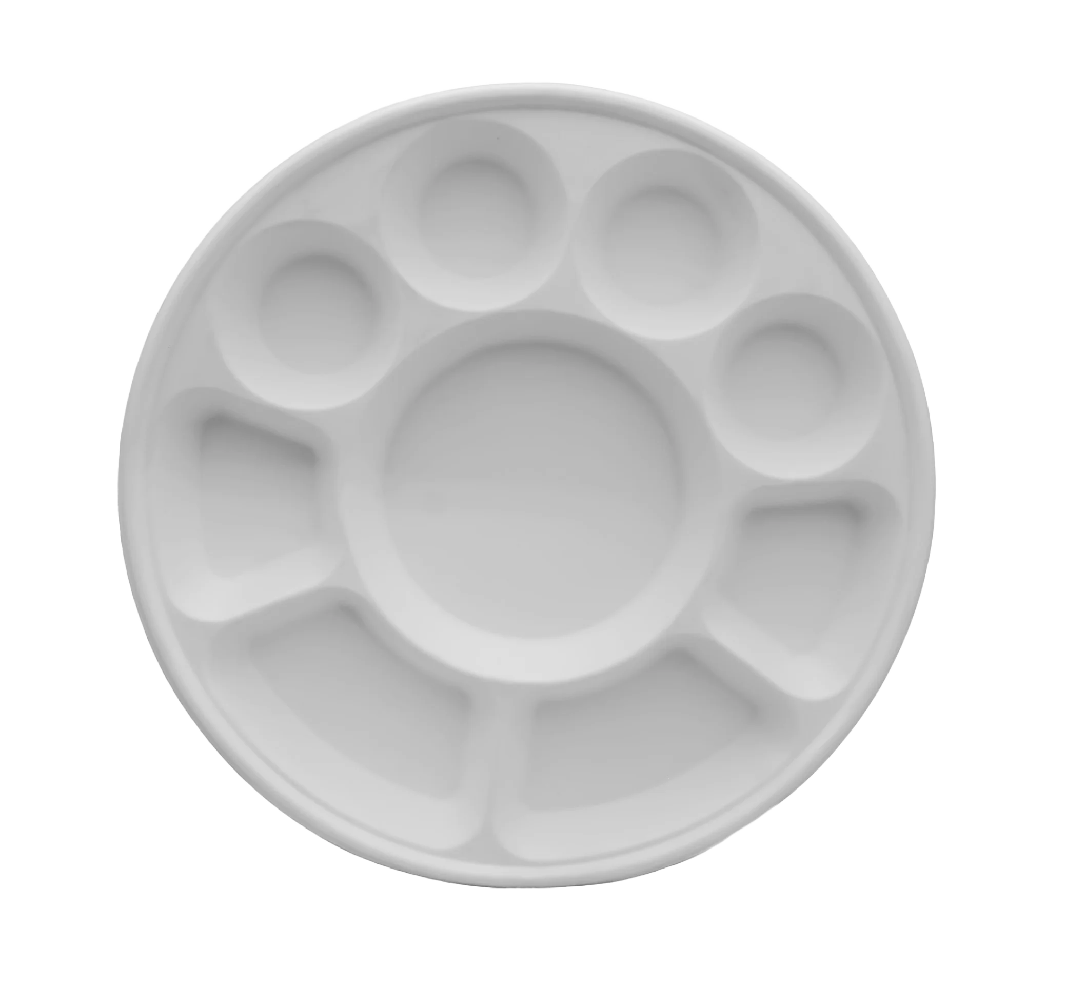 9 Compartment Sugarcane Pulp-bagasse Disposable Party Thali Plates by Poojabazar (50 Pack)