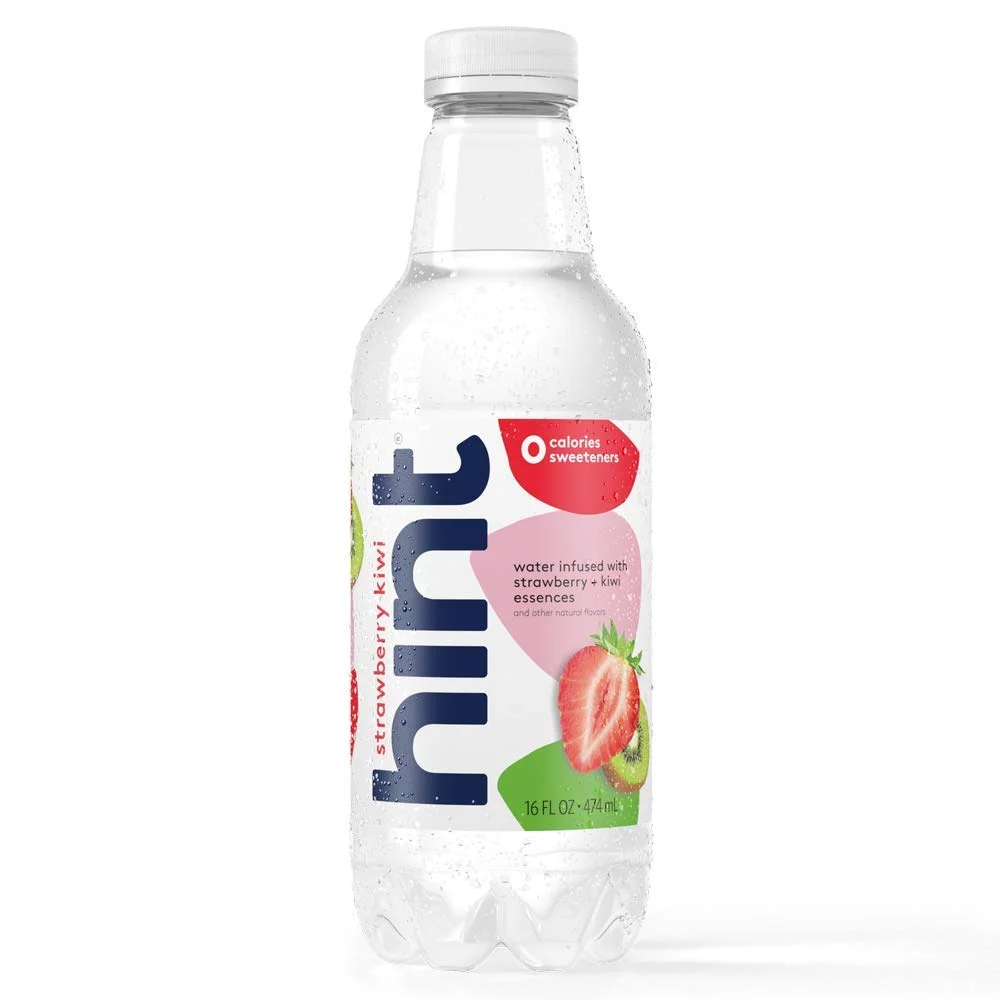 Hint Water Strawberry Kiwi (Pack of 12) 16 Ounce Bottles Pure Water Infused with Strawberry Kiwi Zero Sugar Zero Calories Zero Sweeteners Zero Preservatives Zero Artificial Flavors