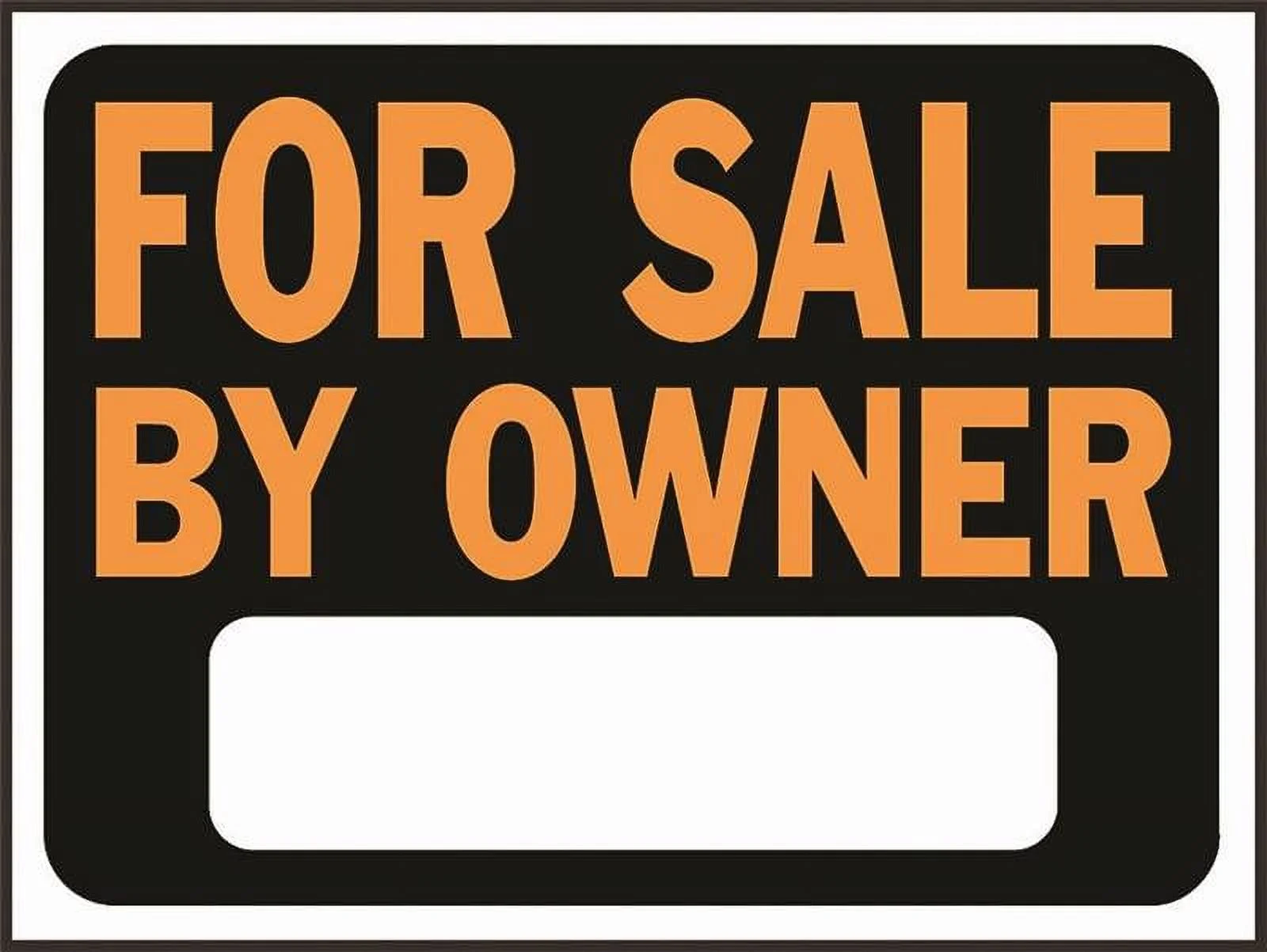 Hy-Ko Plastic For Sale By Owner Sign, 8.5 x 12 inch, Text Box