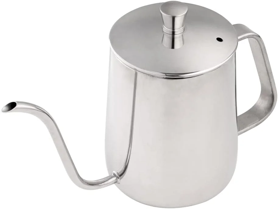 Restpresso 12 Ounce Gooseneck Kettle, 1 Dishwashable Pour Over Kettle - With Thermometer Hole, Non-Stick Coating, Stainless Steel Stovetop Kettle, Built-In Handle, -