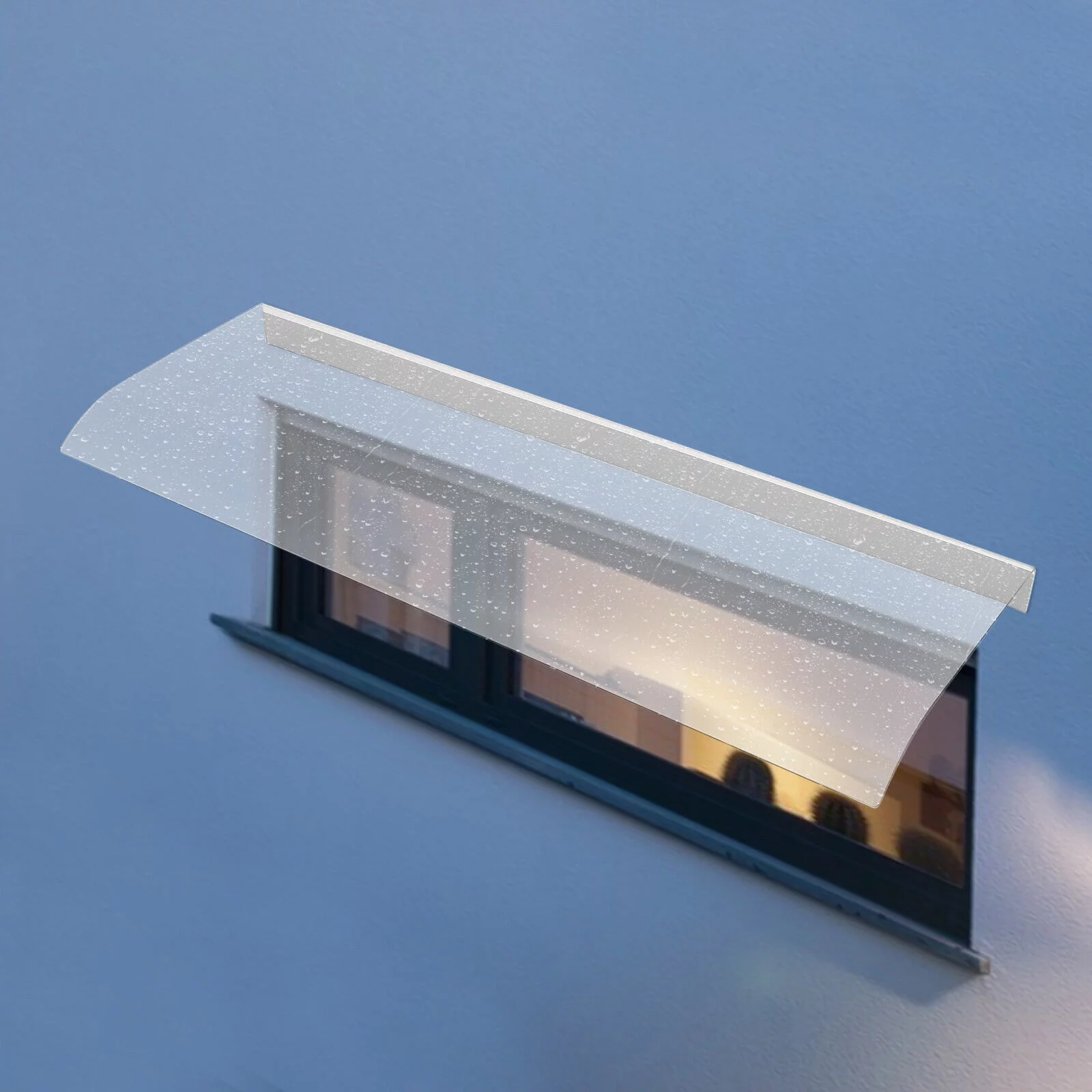 Miumaeov Awning Canopy Porch Door Awning UV Rain Snow Protection for Front Door/Porch Patio Roof Rain Shelter Thicken Clear Cover Maintenance Patio Awning Polycarbonate Sheet No Brackets