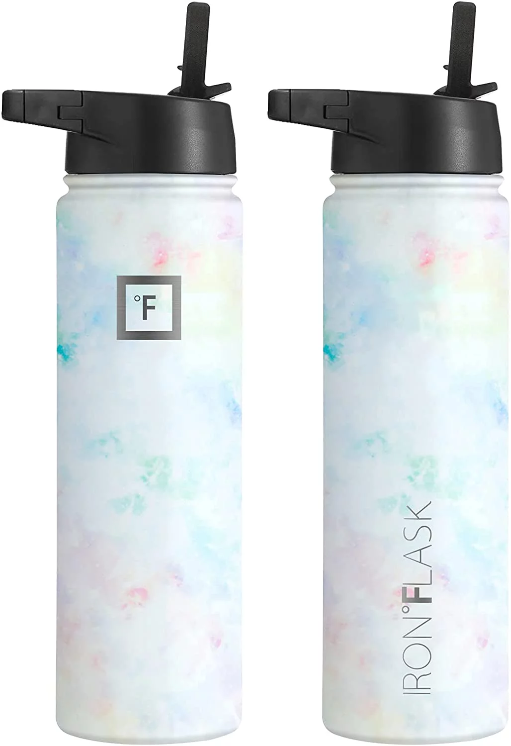 Iron Flask Sports Water Bottle - 3 Lids - 22 oz - Pearl