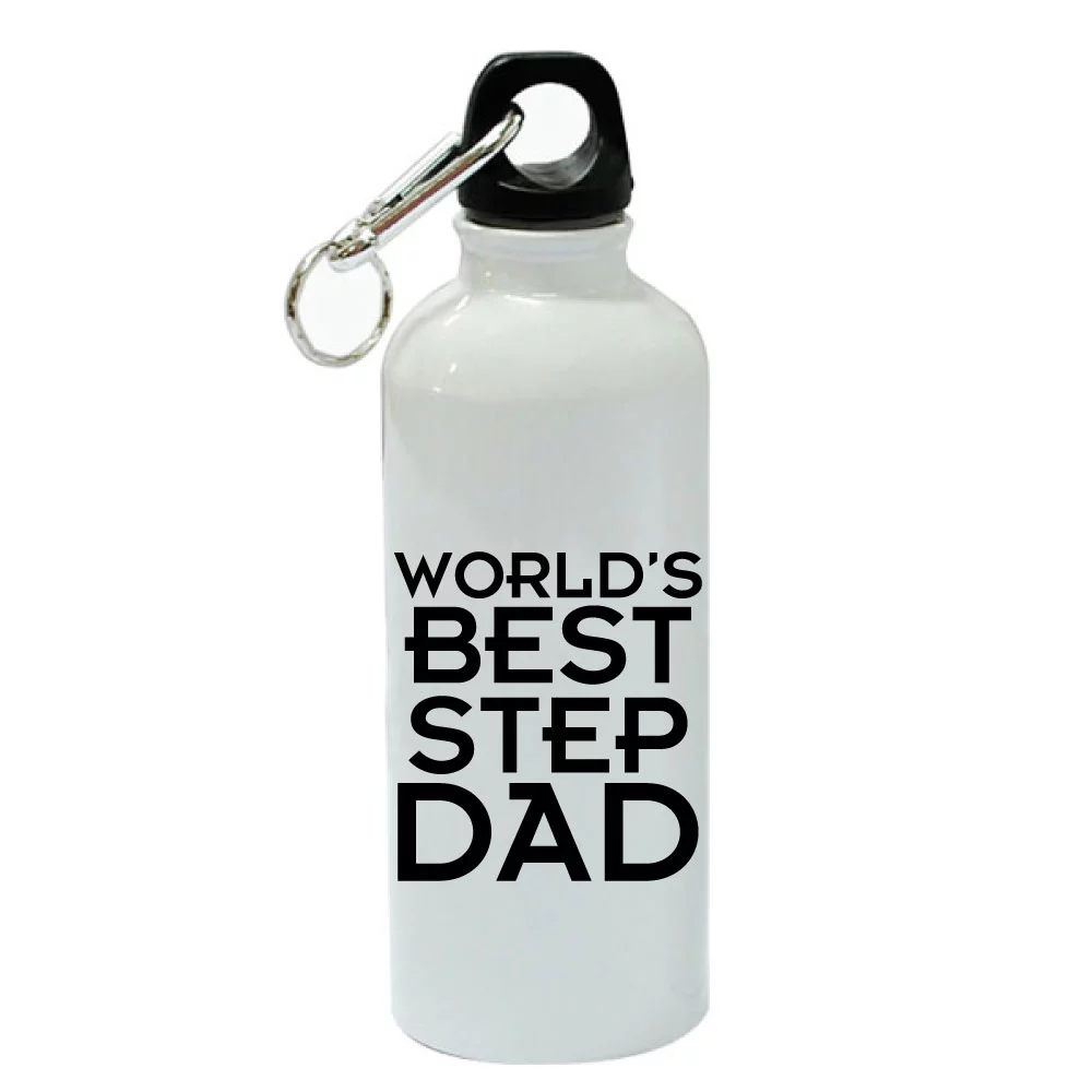 World's Best Stepdad White Aluminum Sports 20 oz Water Bottle