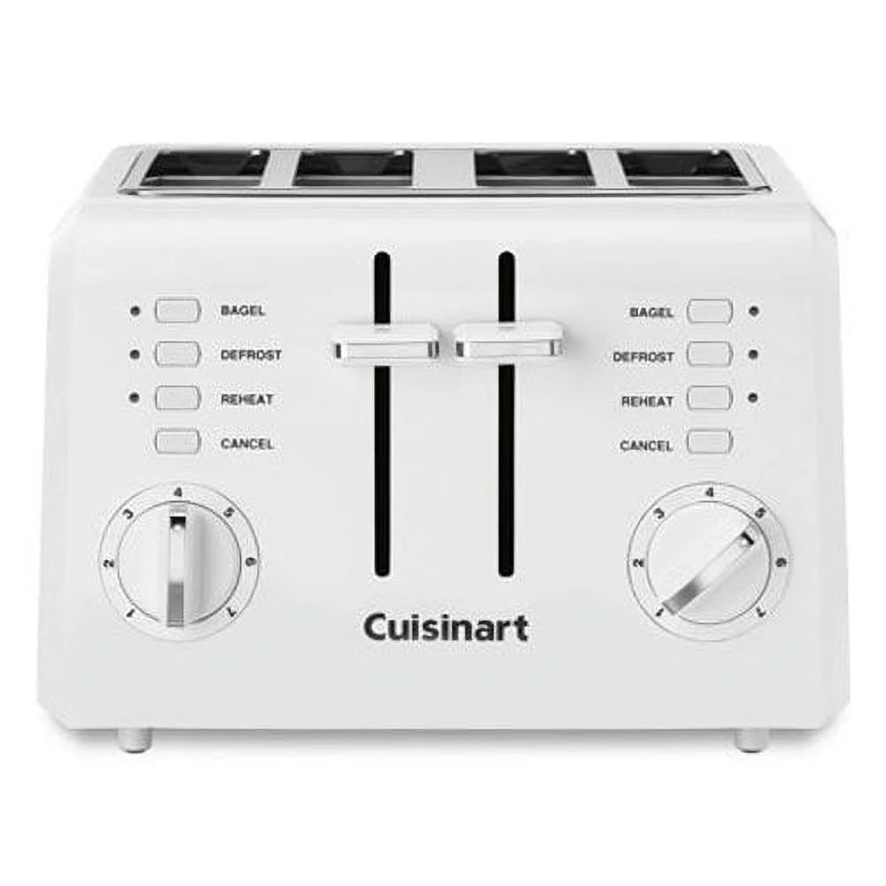 Used Cuisinart CPT-142P1 2-Slice Compact Plastic Toaster, 4, White