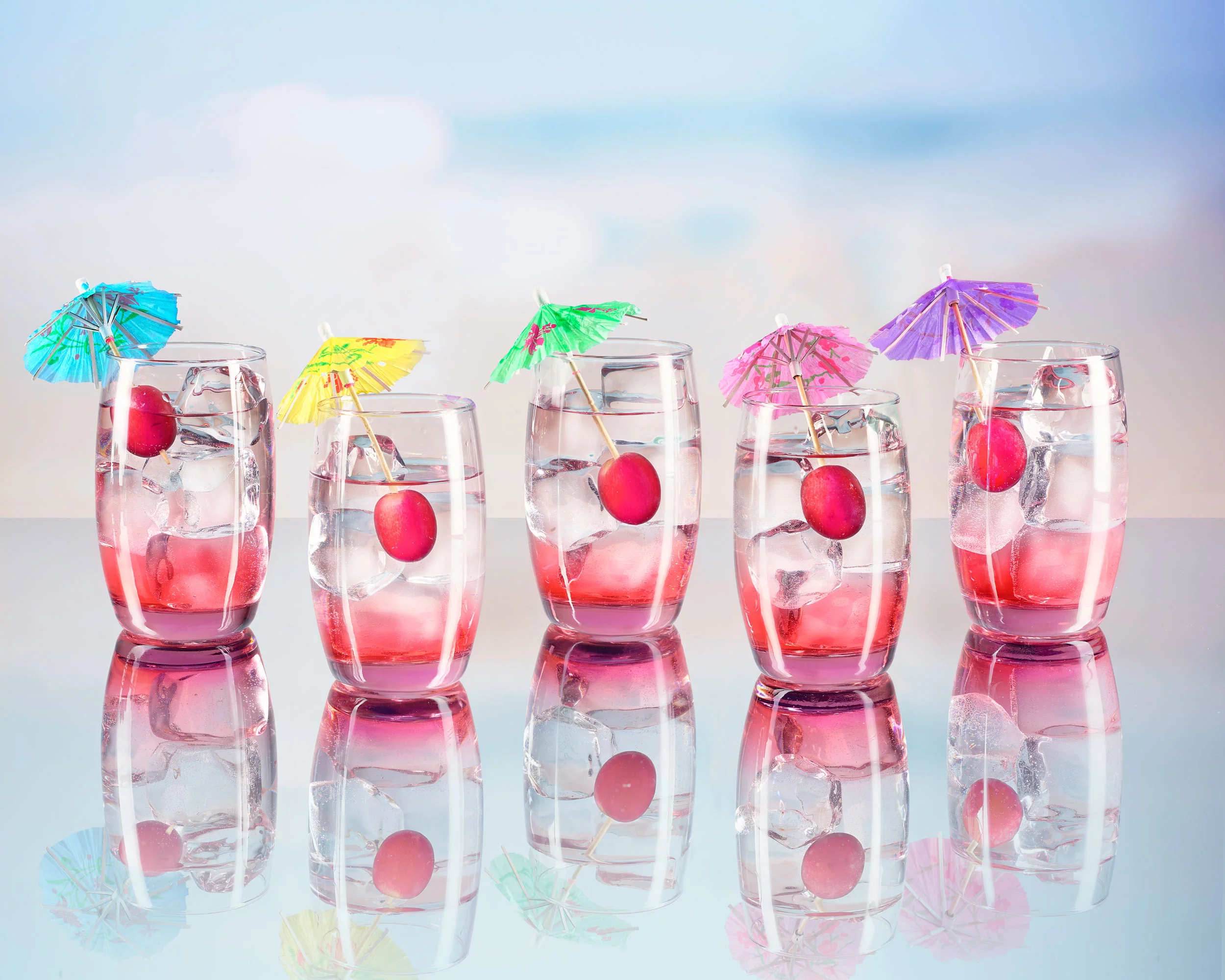 Burns Glass Italian Style Lavender Beverage Glasses 13 oz Actual Purple Glass Heavy Base  (Set of 4)