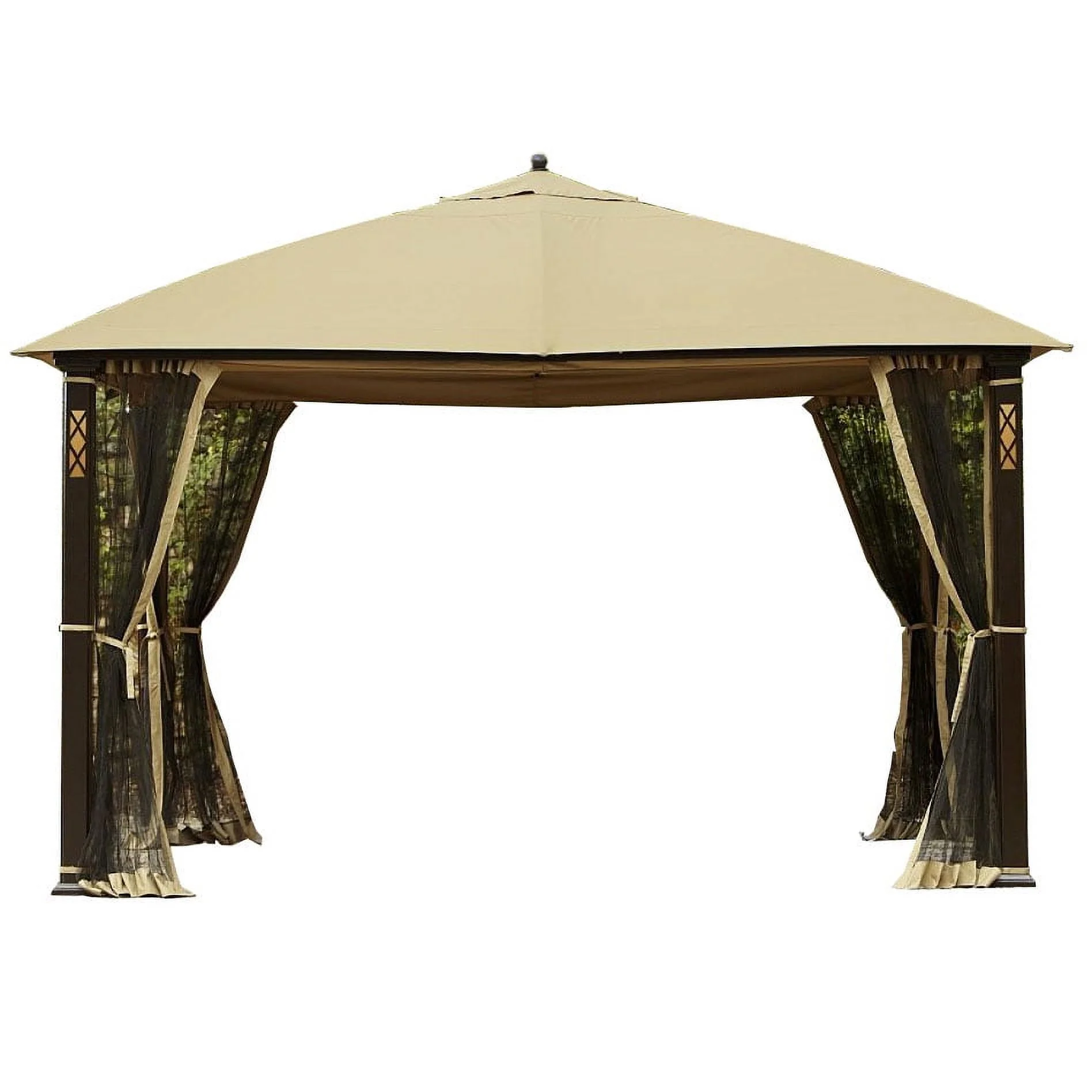 Garden Winds  Cedar River Gazebo Replacement Canopy Top and Side Mosquito Netting Set - RipLock 350