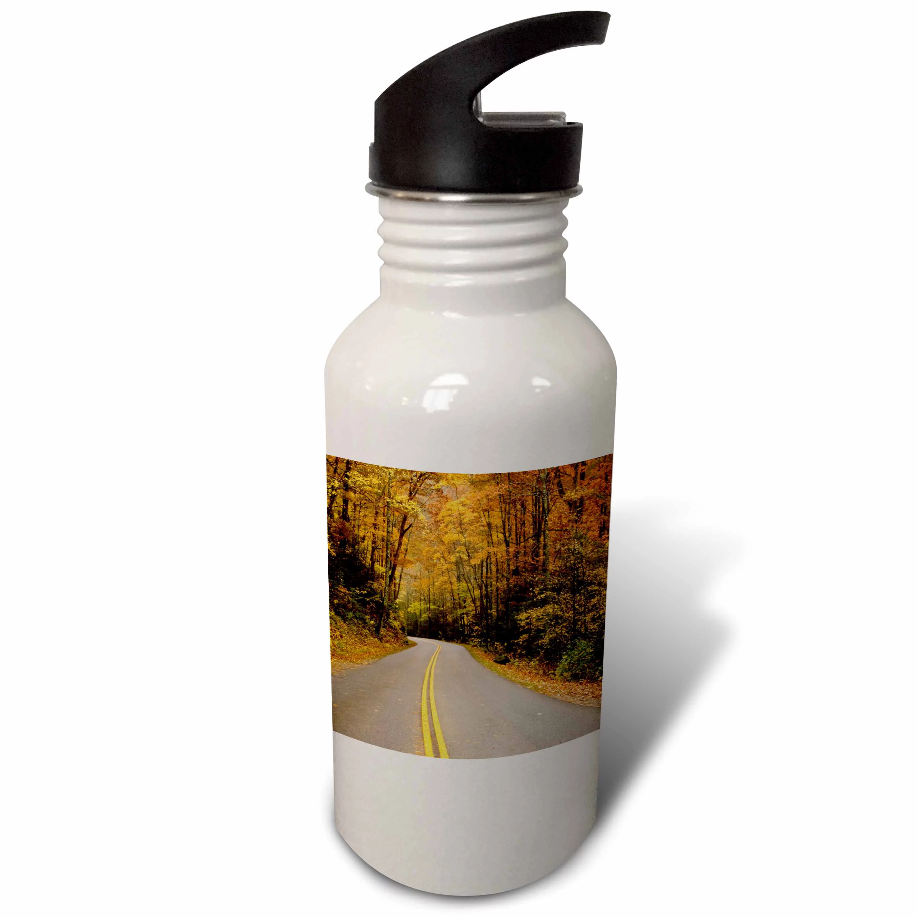North Carolina, Great Smoky mountain, Autumn Road - US43 JWL0053 - Joanne Wells 21 oz Sports Water Bottle wb-94336-1