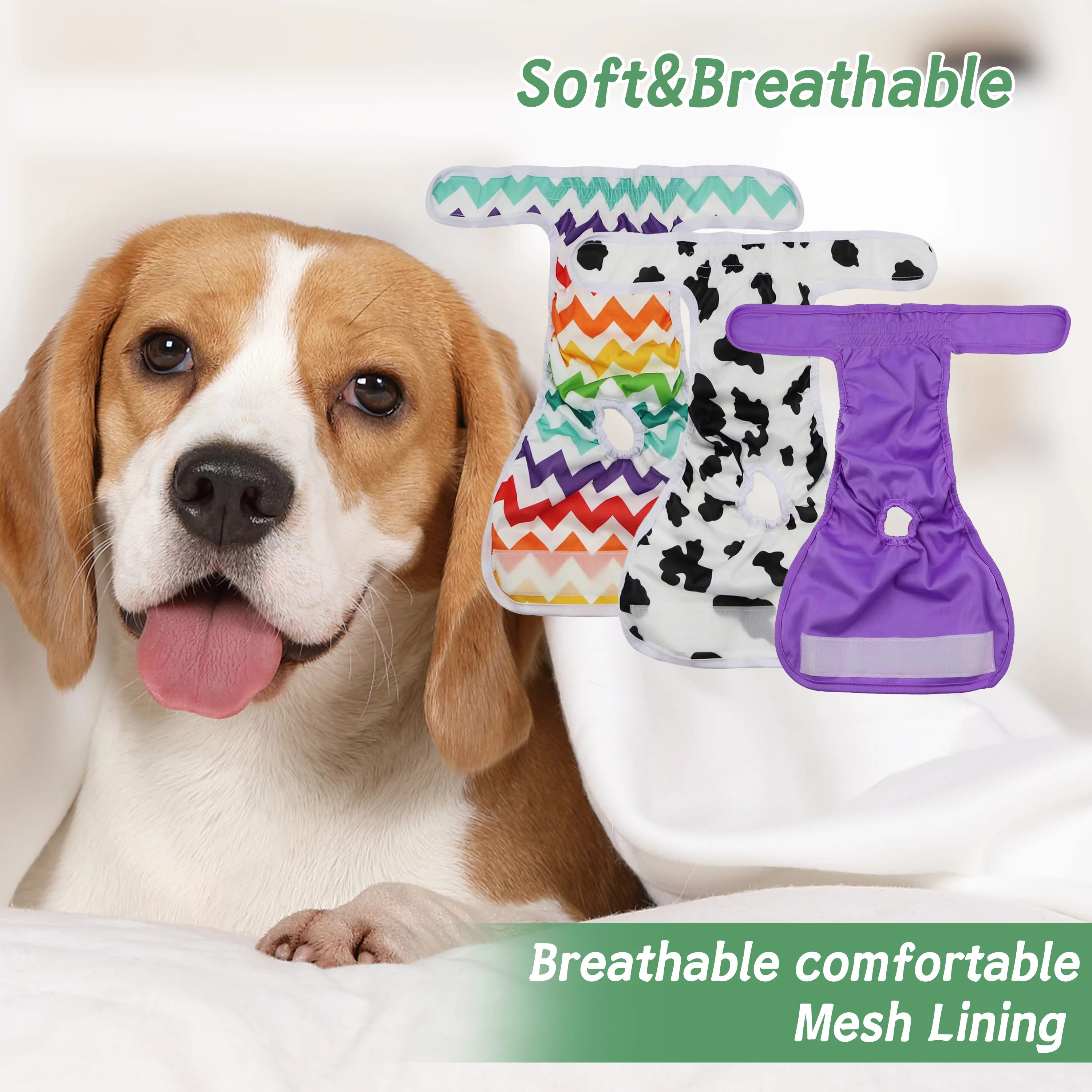 Ltrototea Female Dog Diapers (3 Pack) - Female Dog Diapers For Heat Cycle, Doggy Diapers Female, Fashion Comfortable Puppy Diapers For Female Large