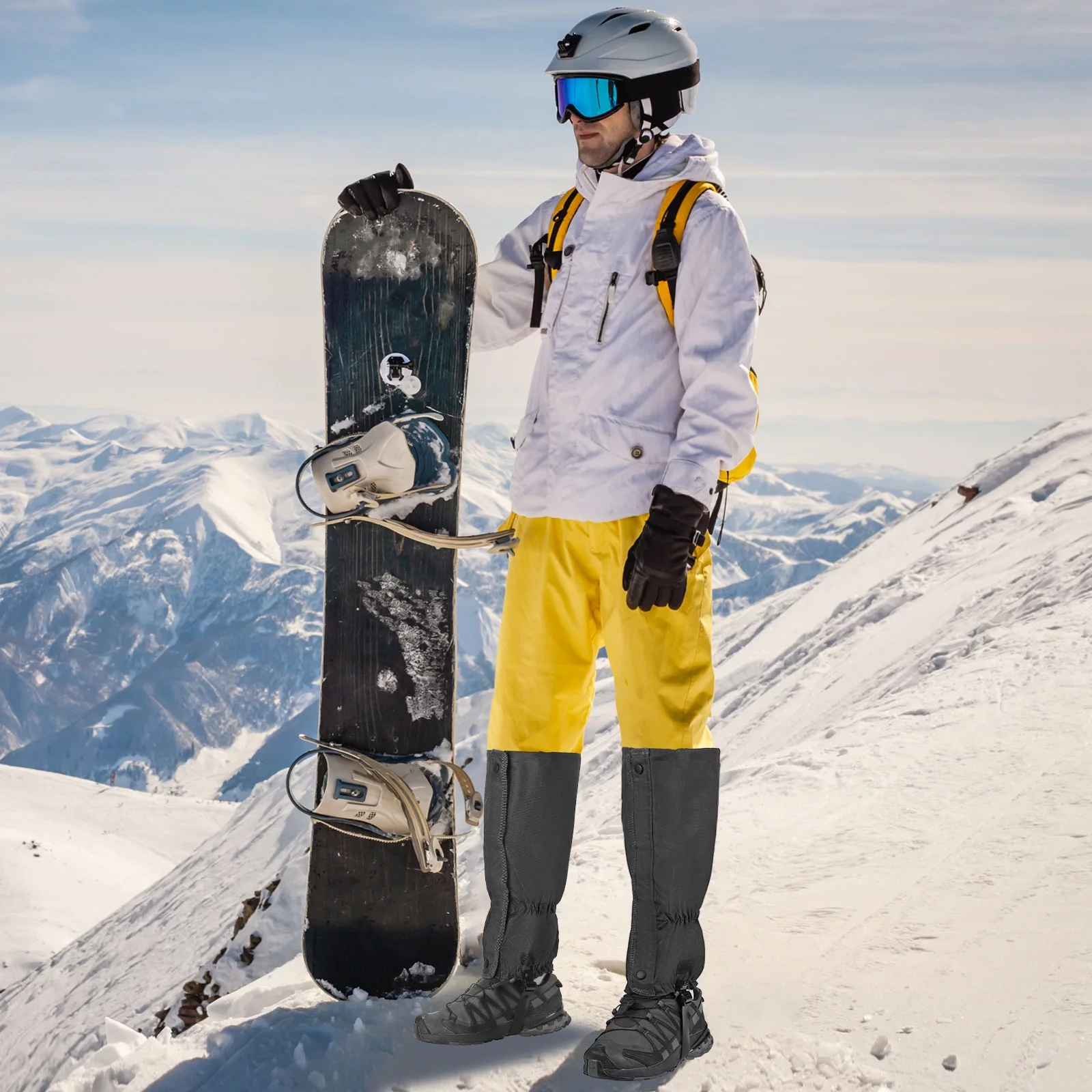 Uxcell Leg Gaiters Waterproof Shoe Covers Hiking Boot Gaiters Black M