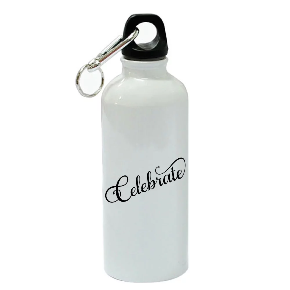 Celebrate White Aluminum Sports 20 oz Water Bottle