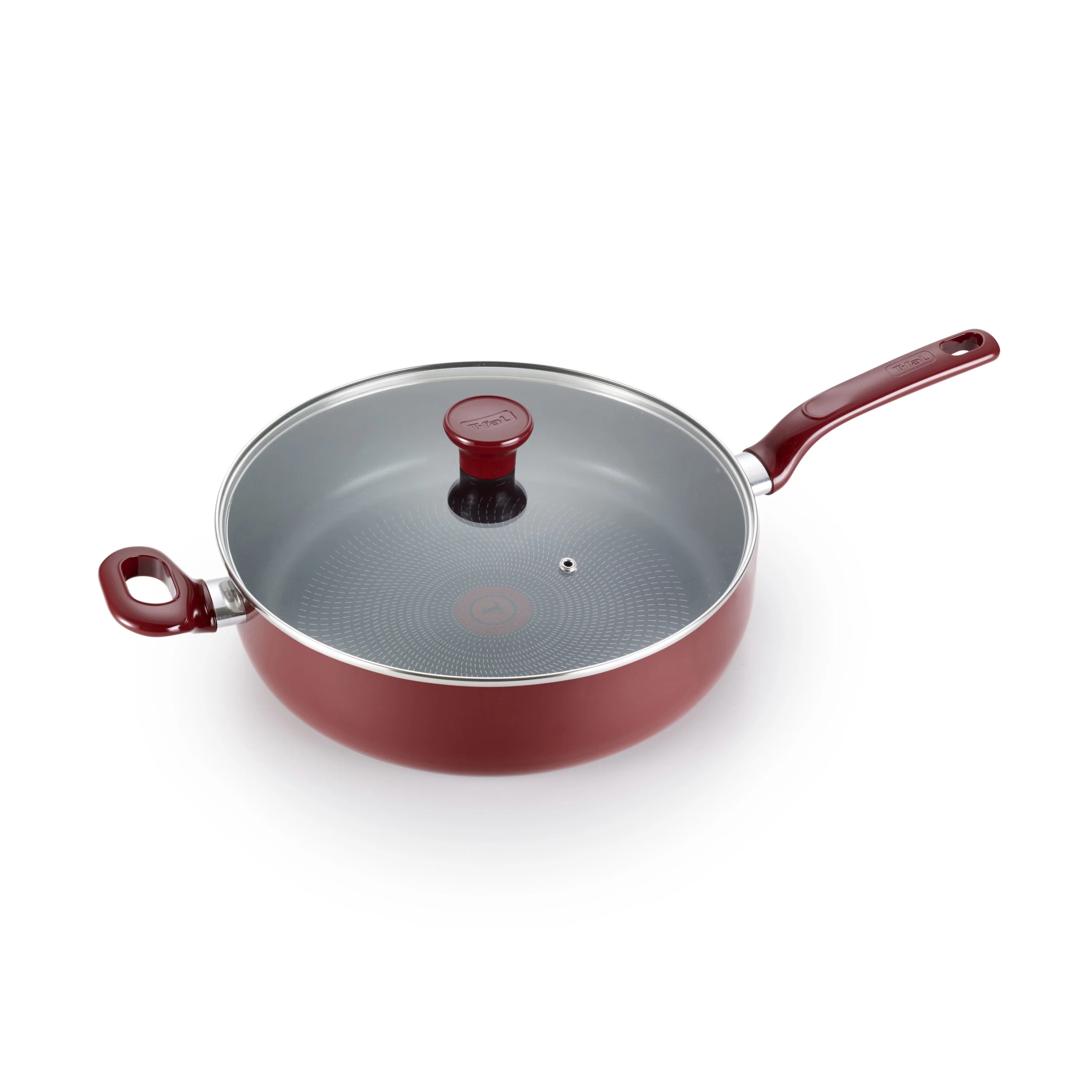 T-fal Thermo-Spot, 5 Quart, Non-Stick, Dishwasher Safe, Red, Jumbo Cooker