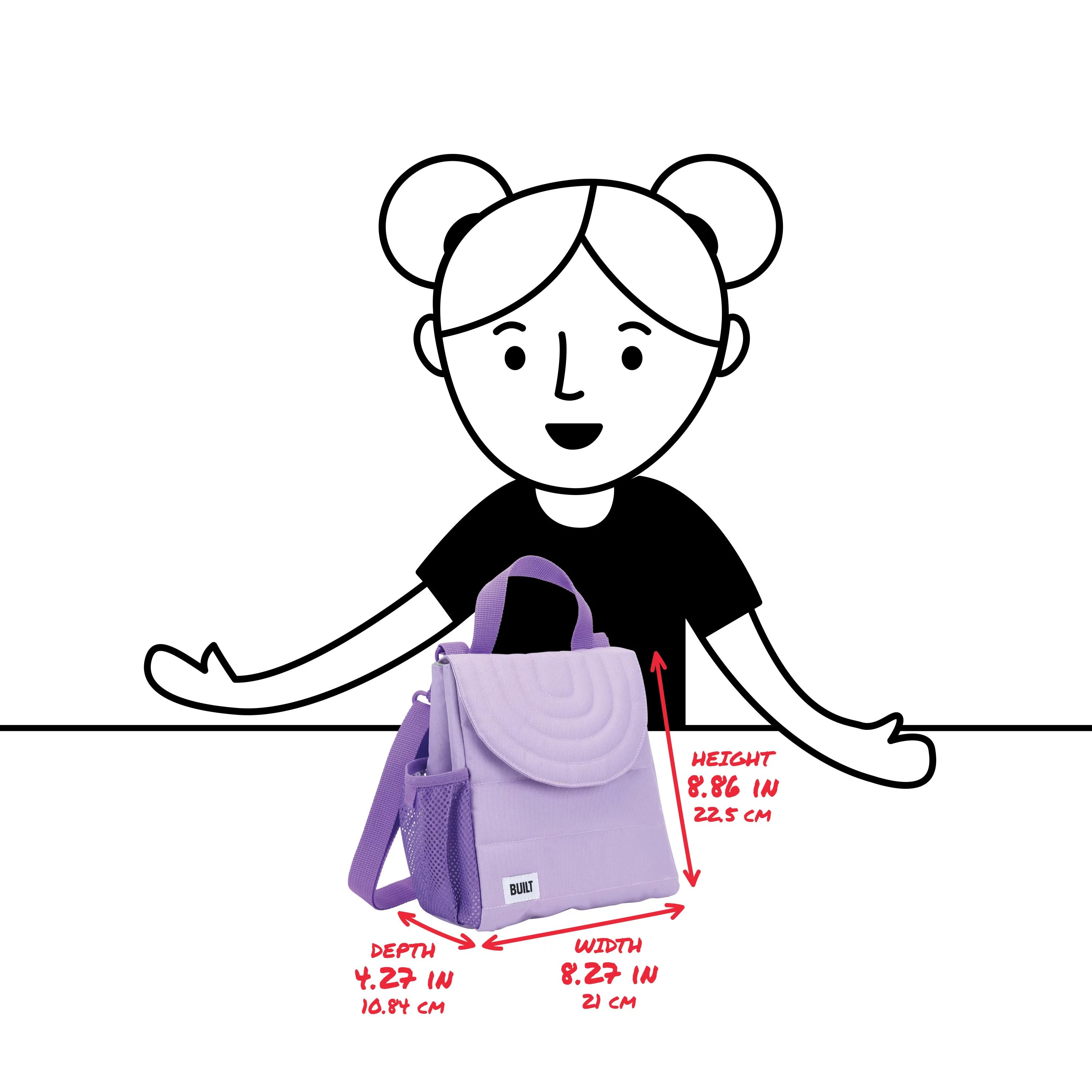 Built Kids Puffer Insulated Reusable Polyester Lunch Bag CDU