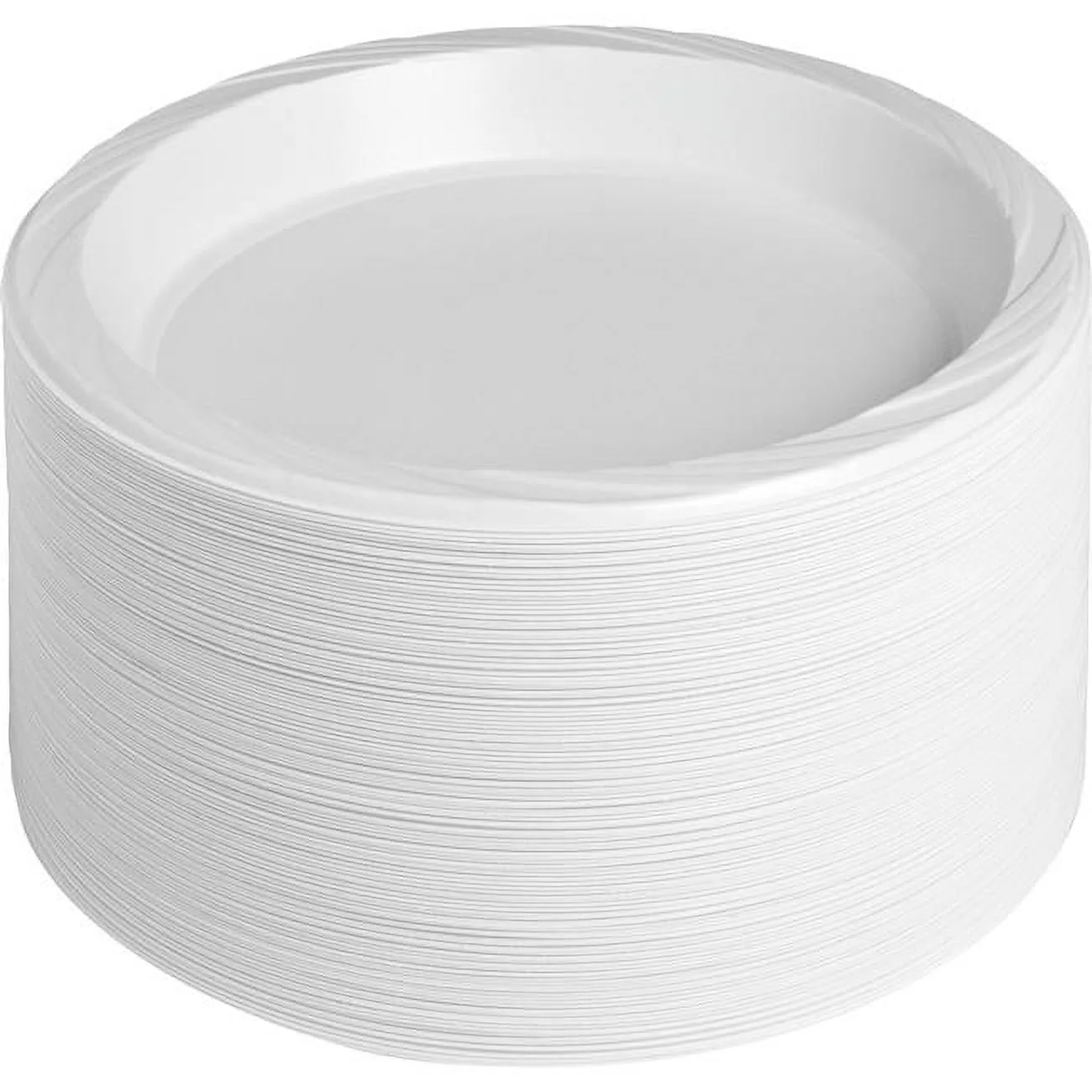 9 in. Plastic Round Plates - White