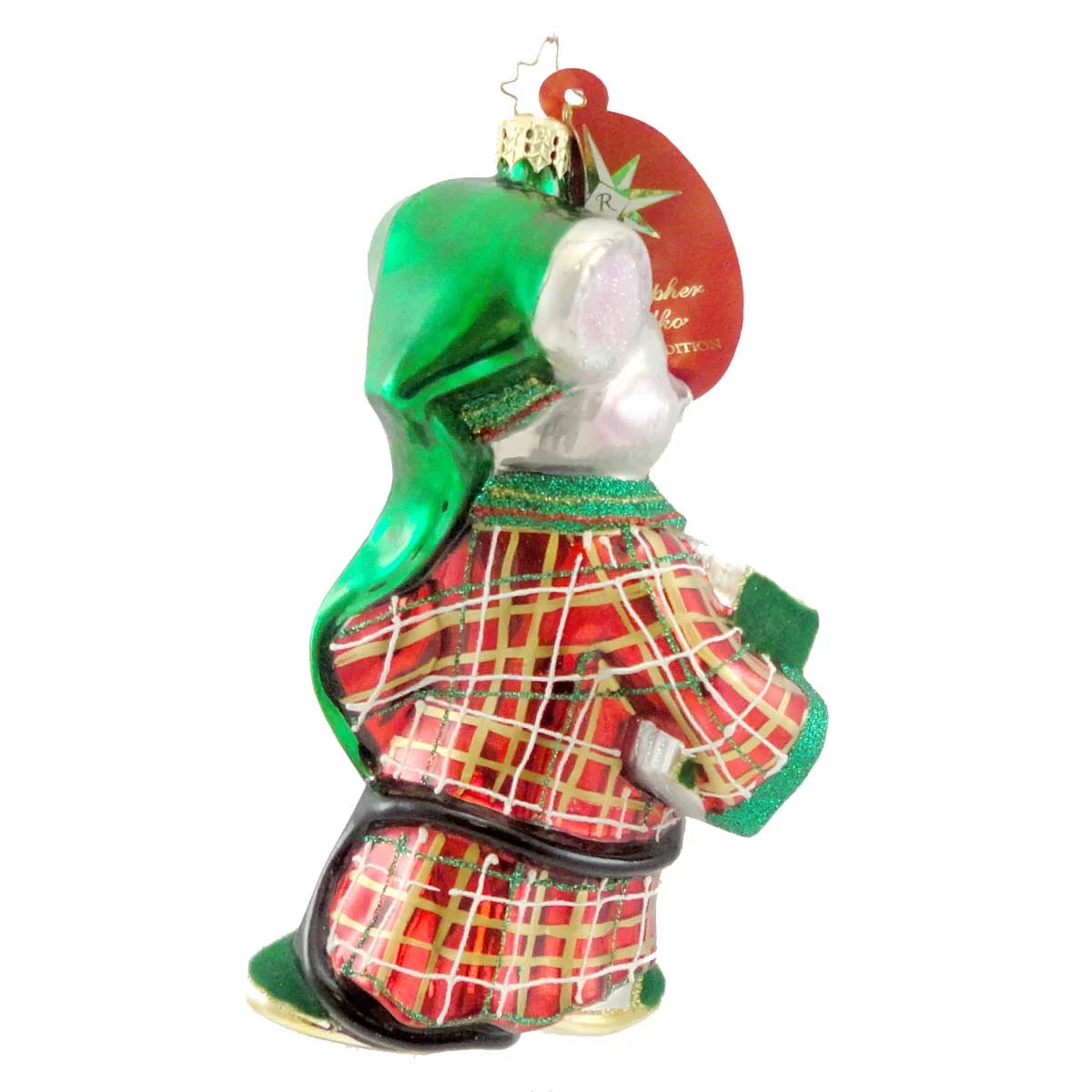 Christopher Radko WINTER'S NAP Blown Glass Ornament Christmas Mouse Mice