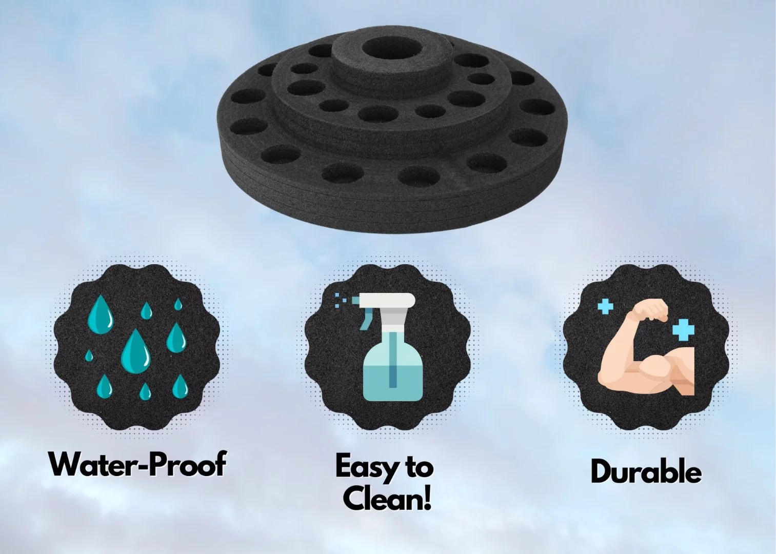 Polar Whale Essential Oil Storage Organizer 3 Tier Display Rack for Home Bathroom Bedroom Office Elegant Modern Durable Black Foam Holds 20 (5ml to 15ml), 6 (5ml) and 1 (30ml to 100ml) Bottles