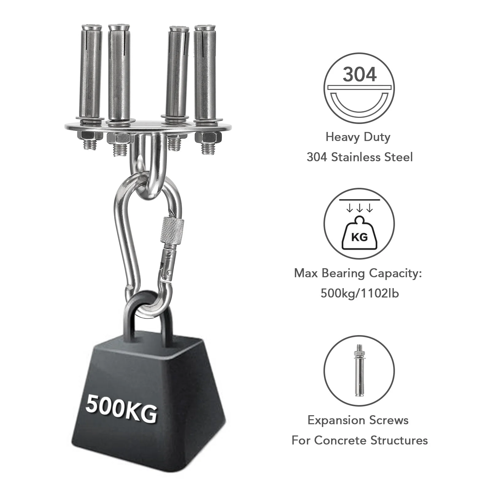 Walmeck Fixed buckle,Wall Mount ChairTo 1102 Mount Chair Hammocks Clips Set Wall PunchWall Mounted Carabiner To 1102 Lb Mounted Carabiner Clips Chair Hammocks Punch Set Wall Mount Tubbek