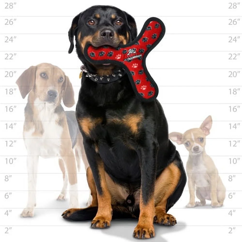Tuffy Ultimate Boomerang Red Paw, 2-Pack Durable Dog Toys