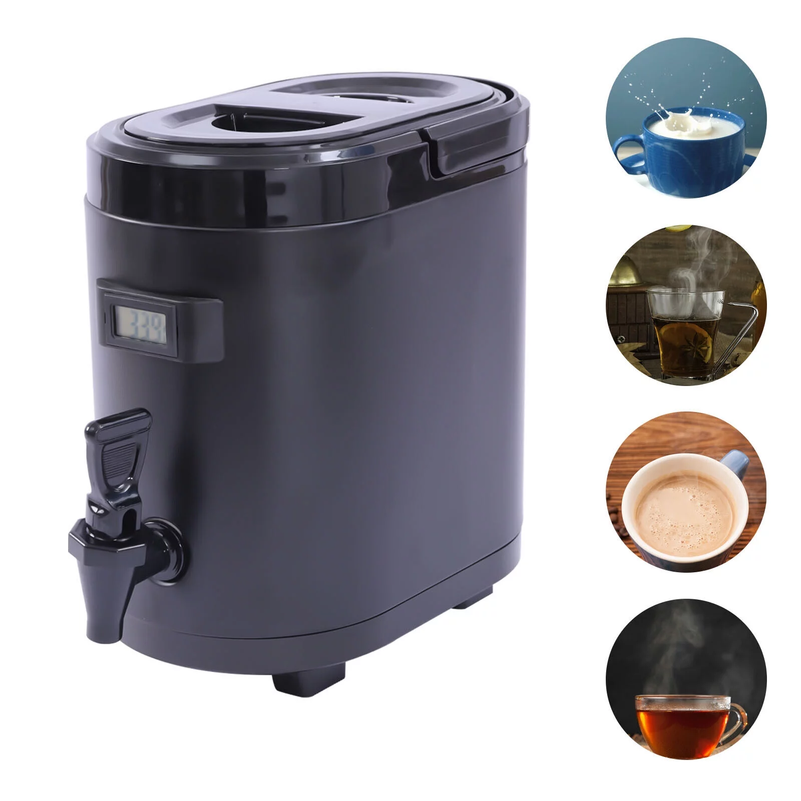 TFCFL 6L Cold Hot Insulated Beverage Dispenser Coffee Tea Water Milk Dispensing Spout