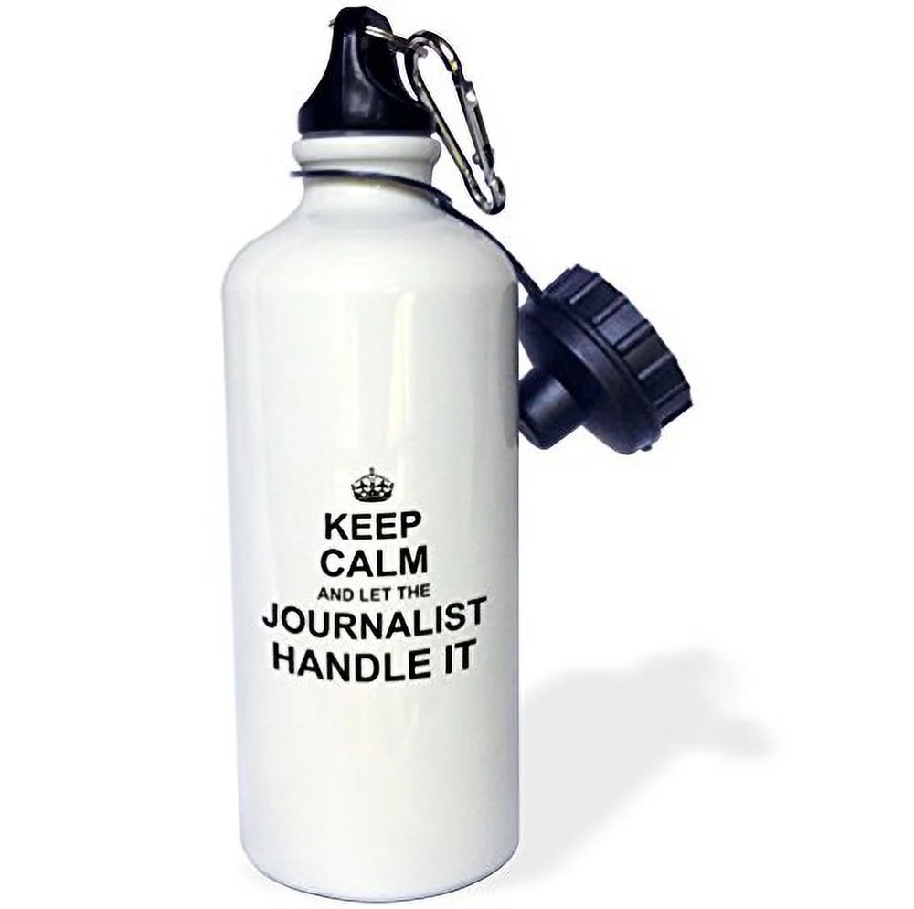 3dRose Keep Calm and Let the Journalist Handle it. fun funny career job pride - Water Bottle, 21-ounce