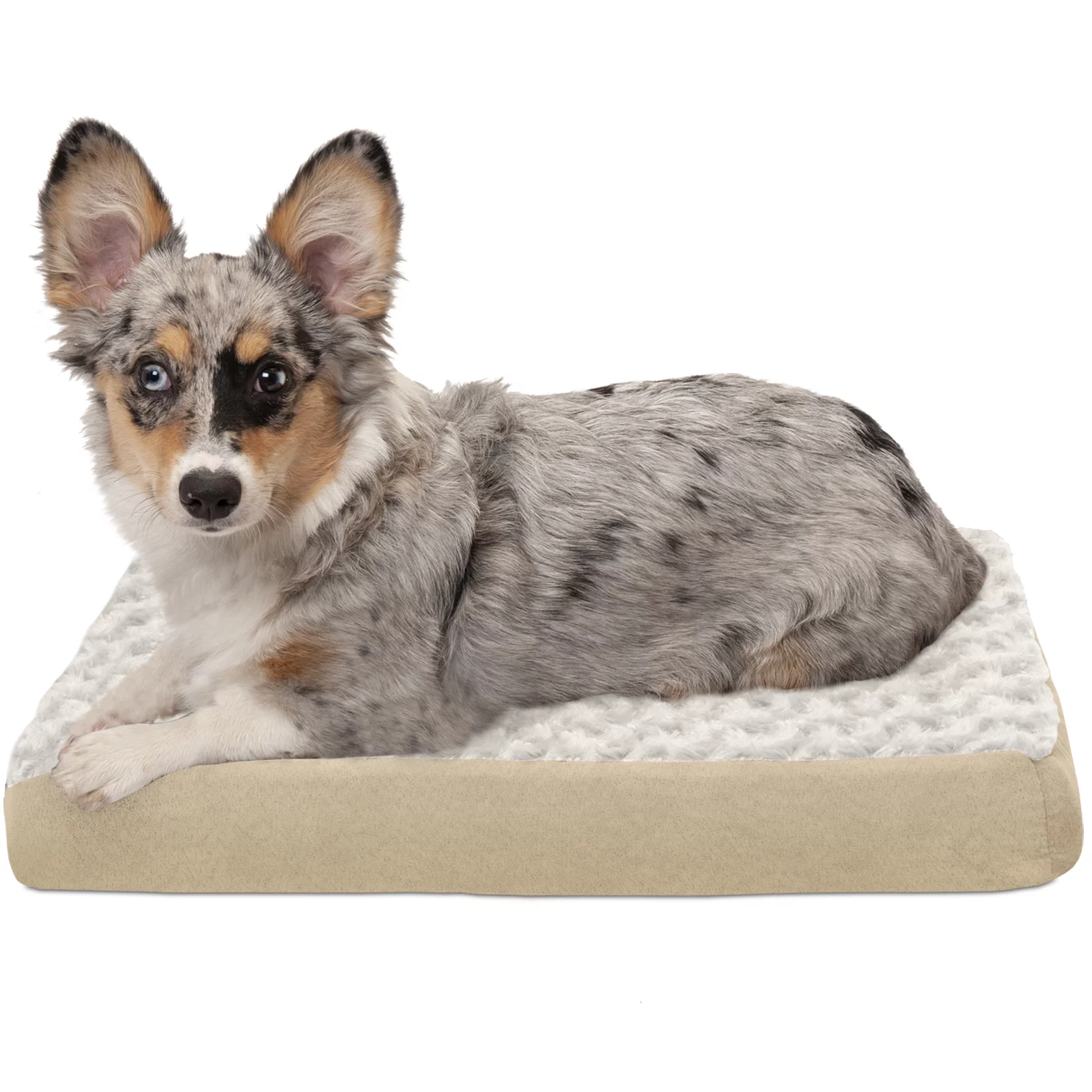 FurHaven Pet Products Ultra Plush Deluxe Cooling Gel Memory Foam Pet Bed for Dogs & Cats - Cream, Small