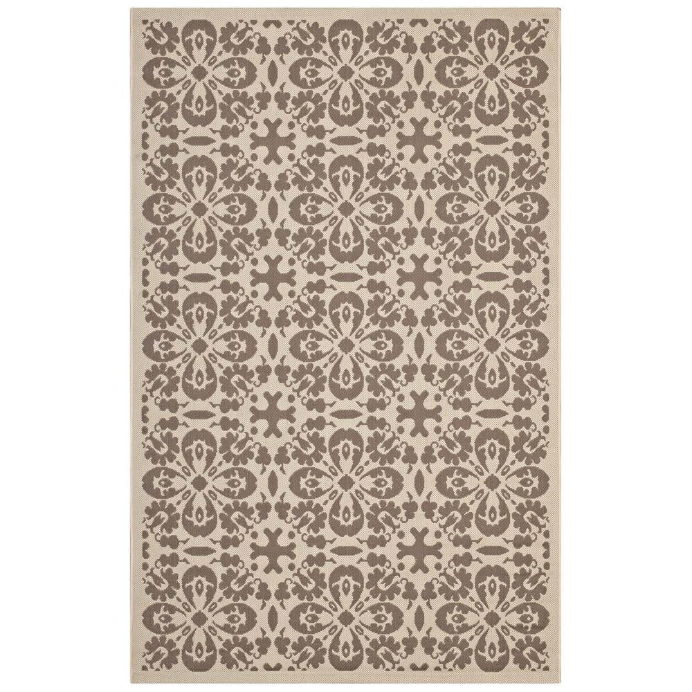 Modway Ariana 5' x 8' Floral Trellis Area Rug in Beige