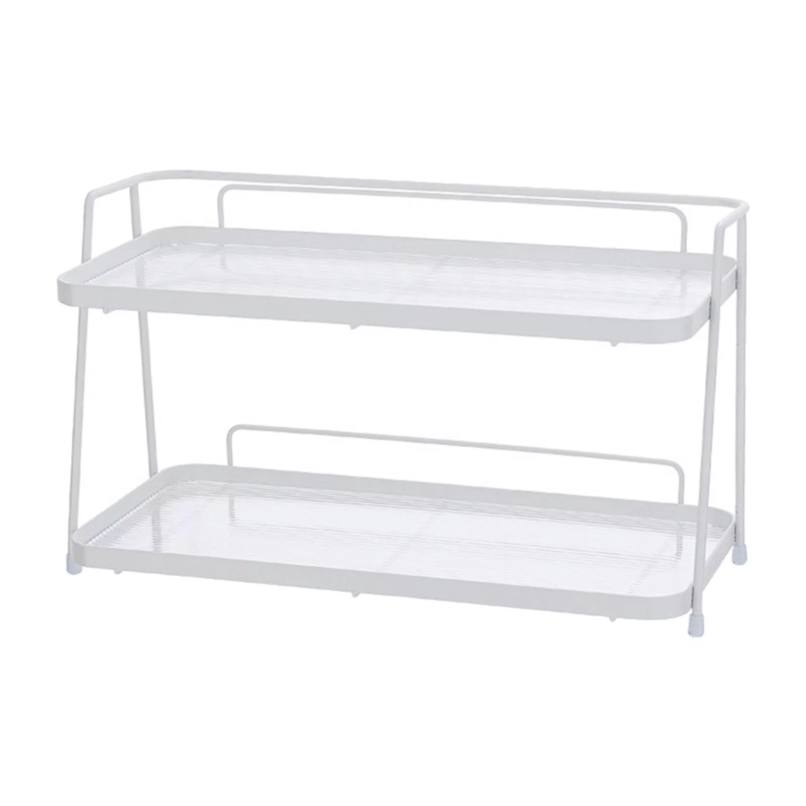 Storage Shelf, Cosmetic Rack, 2 Tier Bathroom Organizer Shelf, Bathroom Countertop Organizer, for Home Cabinet Shampoo Bedroom Spice Bottles White