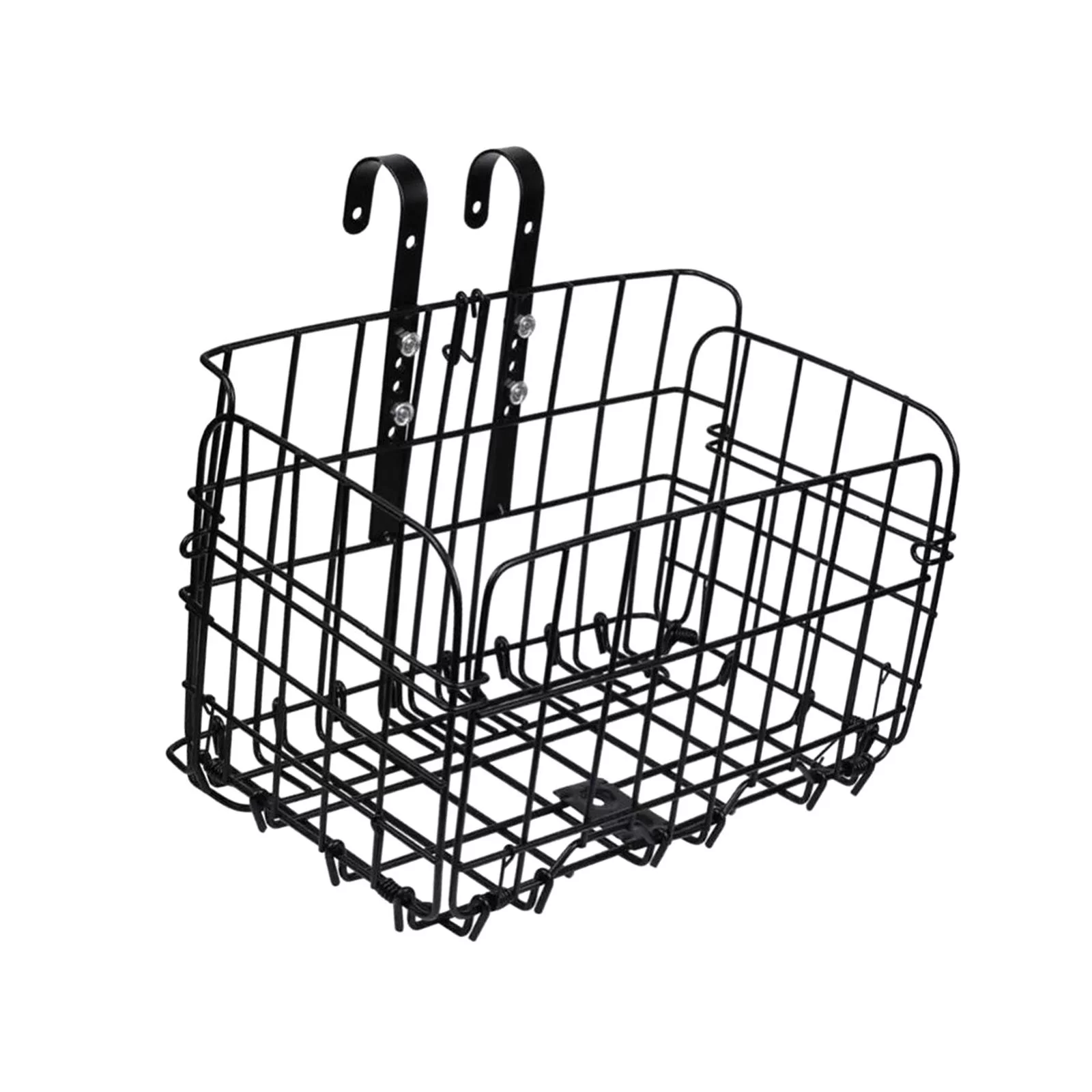 Folding Storage Basket Bike Shopping Basket Sturdy Small Pet Carrier Black