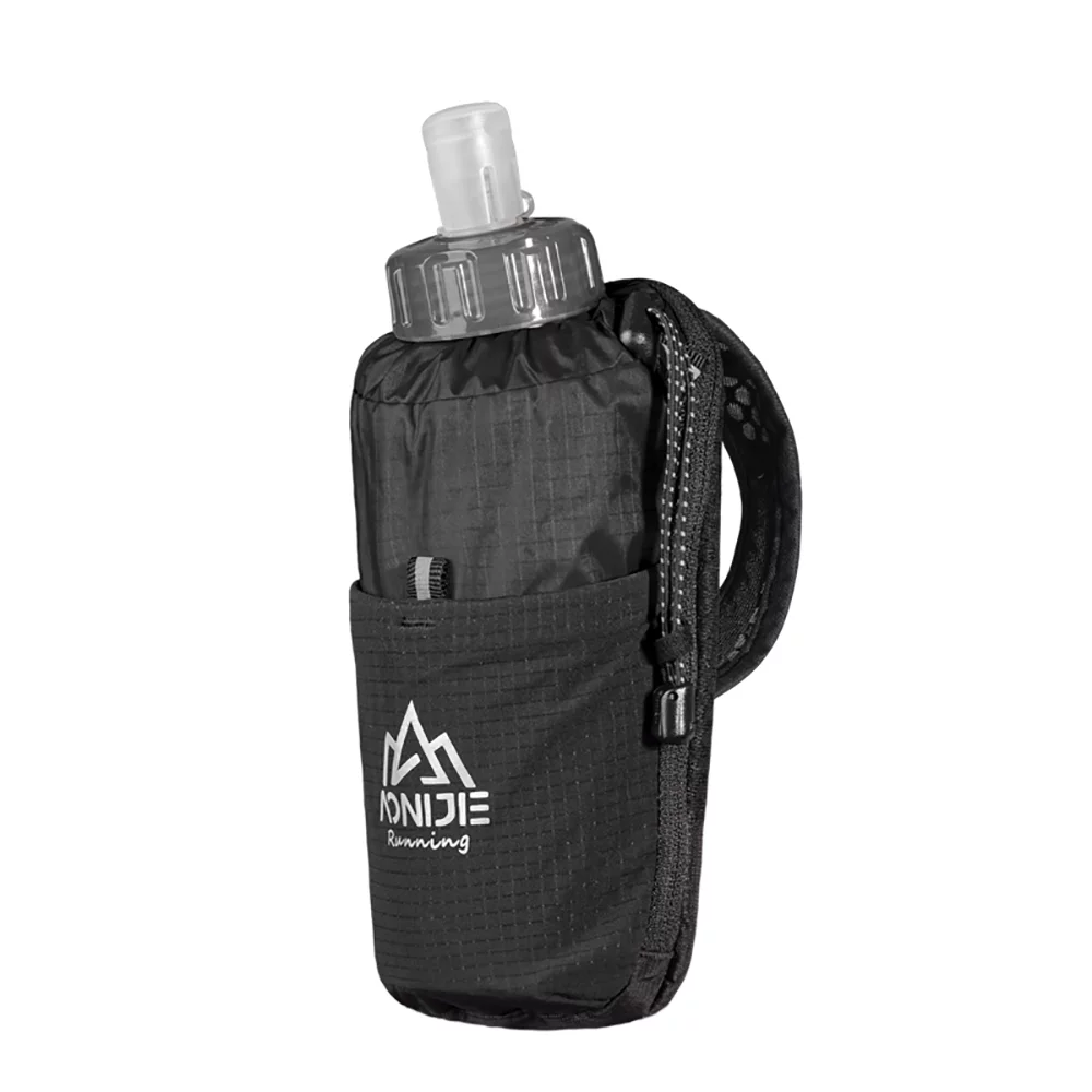 AONIJIE Handheld Soft Water Bottle Collapsible for Running with 450ml Soft Flask, Black