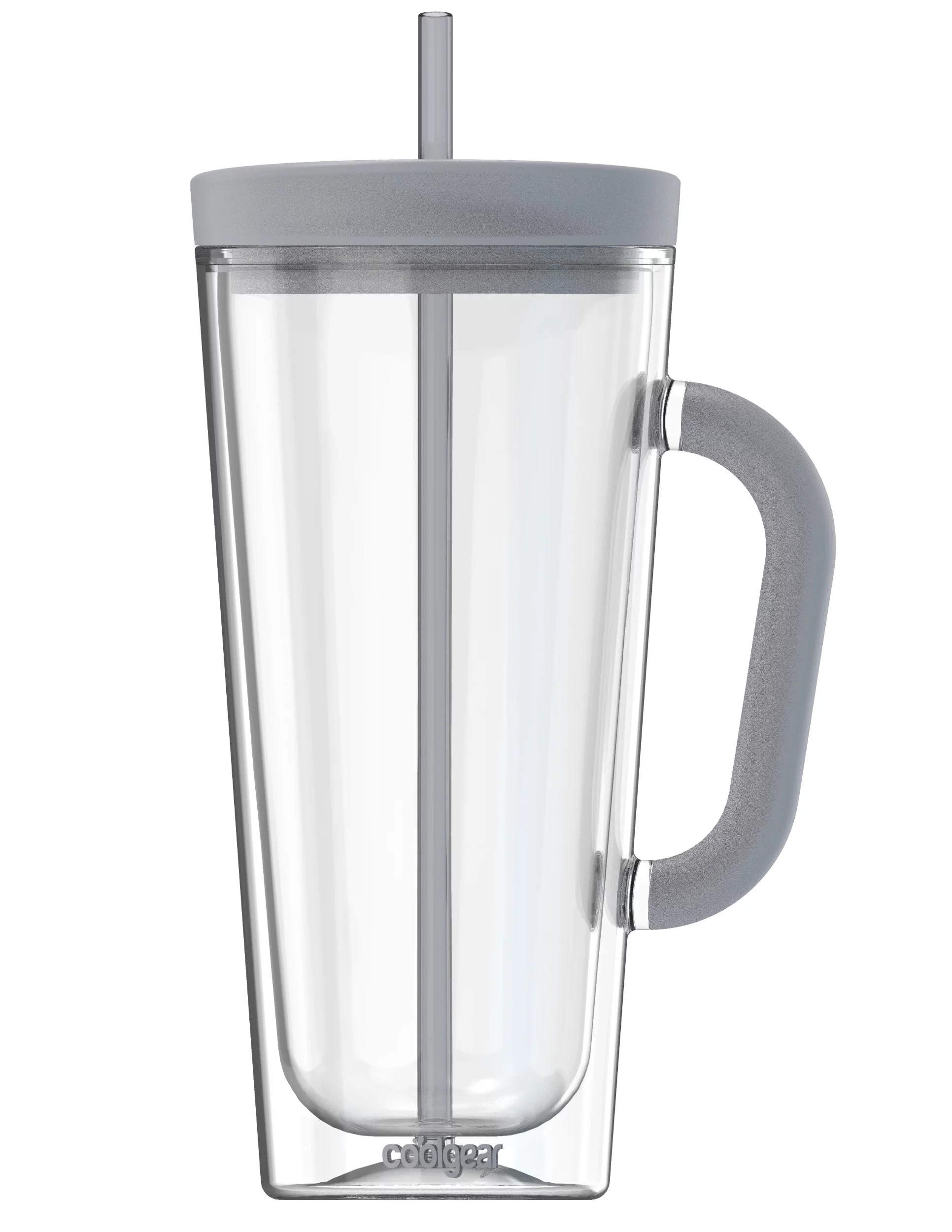 COOL GEAR 3-Pack 26 oz Spritz Tumbler with Straw and Handle | Dual Function Closure, Colored Re-Usable Tumbler Water Bottle with Straw and Handle - Cool Grey Pack