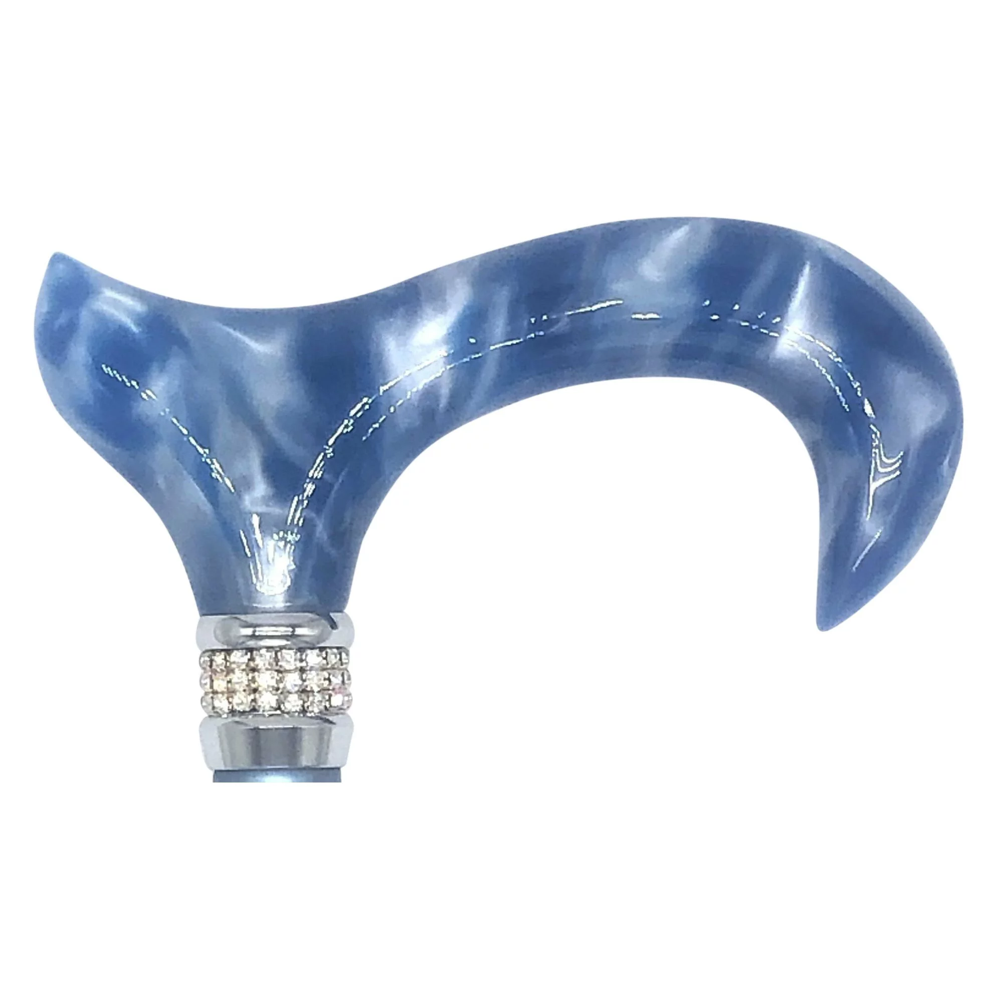 Classy Walking Canes Adjustable Elegant Blue Cane for Men and Women with Rhinestone Collar