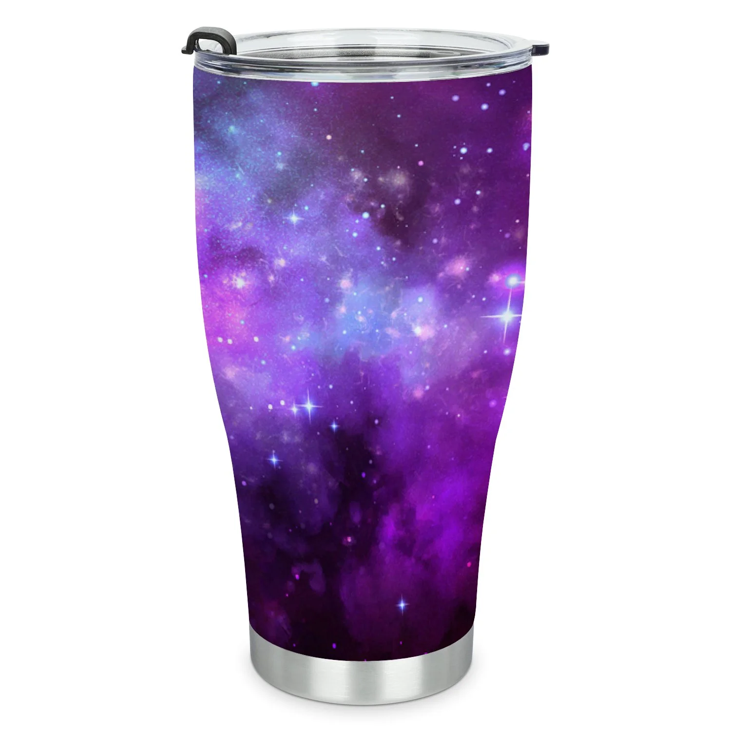 GZHJMY 30OZ Car Cup Travel Mug, Cosmic Artistic Colorful Galaxy Background with Stars 304 Stainless Steel Coffee Cup, Insulated Heated Thermos Mug with Lid, 8×4 Inch