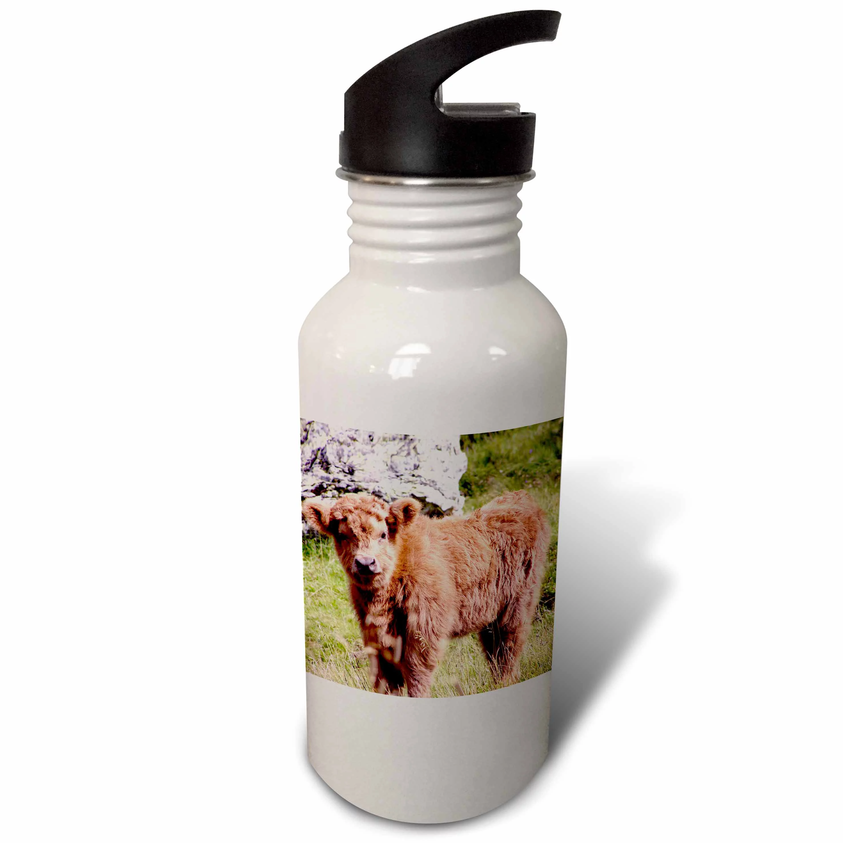 Baby cow. Brown. 21 oz Sports Water Bottle wb-220615-1