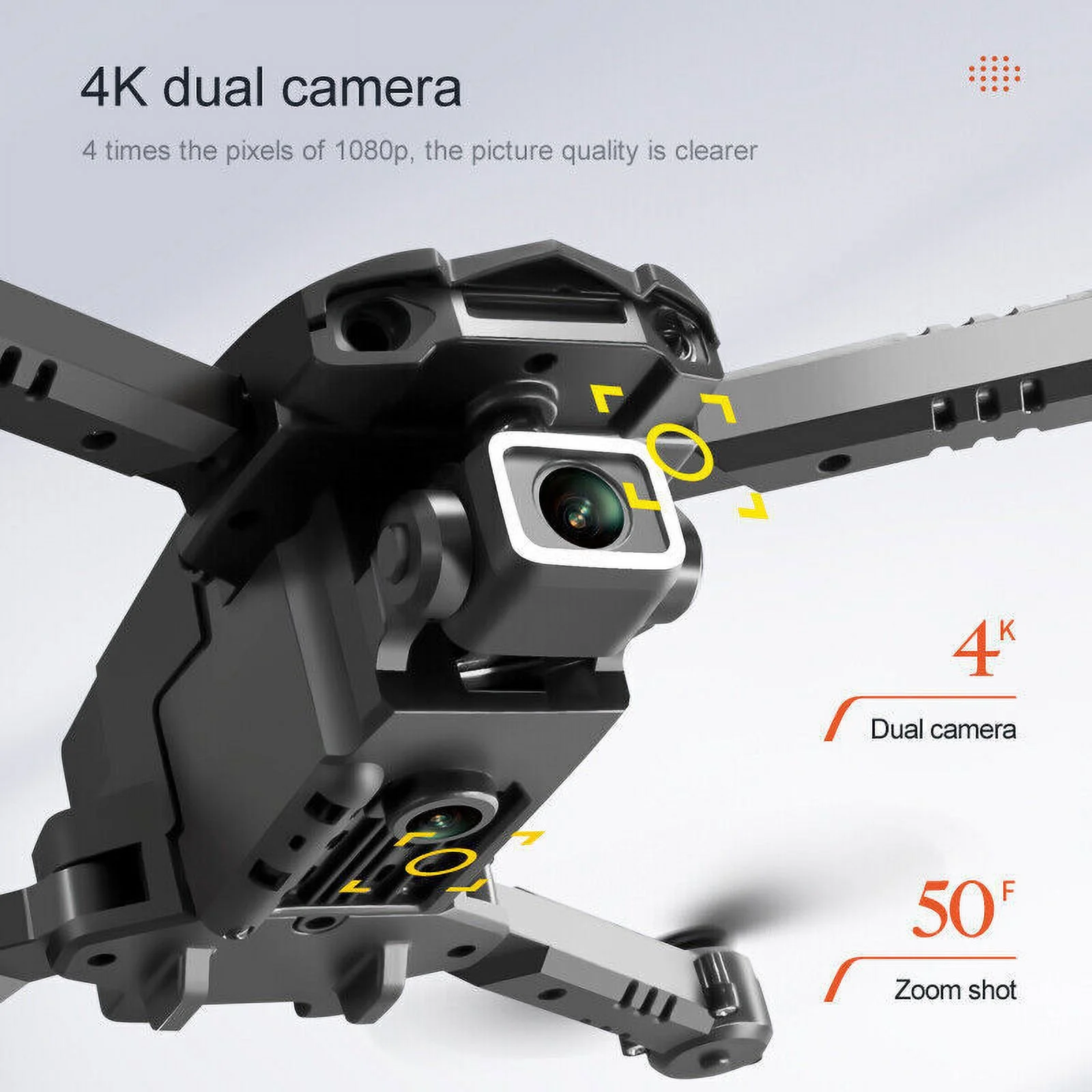 Jahy2Tech Mini Foldable RC Camera Drone Quadcopter, HD Dual Camera Toy Gift, 2 Batteries, Easy Flight