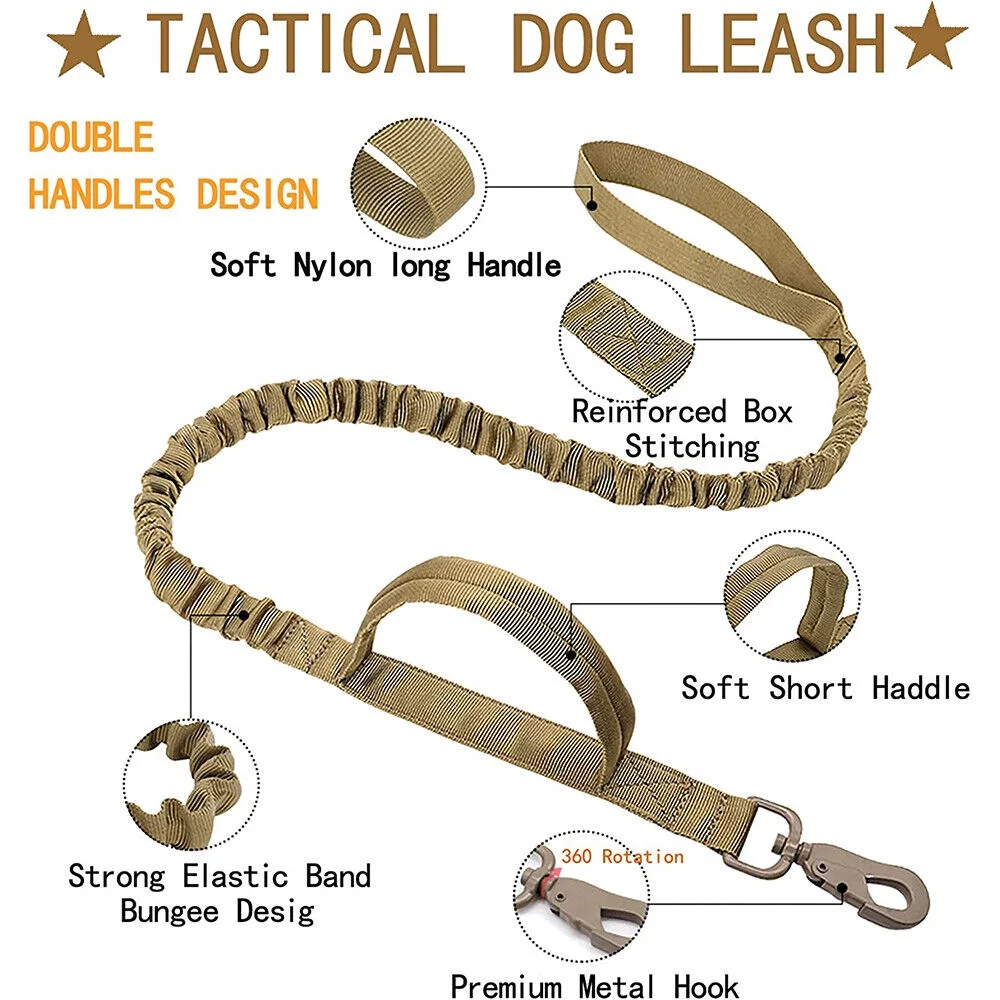 Adjustable Training Tactical Pet Dog Harness Vest +Retractable Leash Set No-Pull