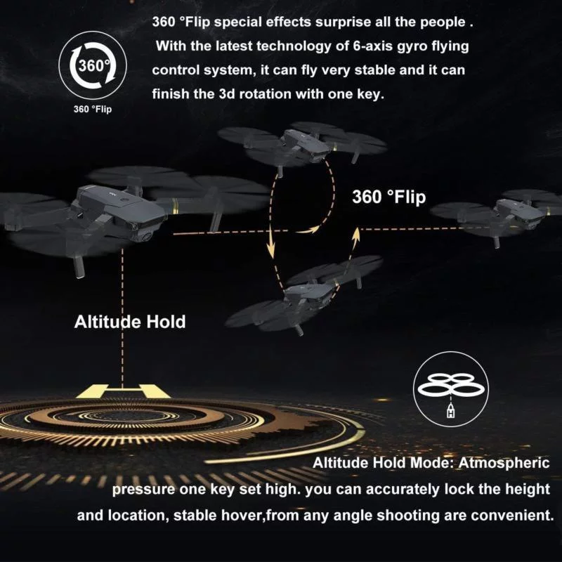 2MP Camera WIFI FPV Foldable Arm Selfie Drone 6 Axis 2.4G 4CH RC Quadcopter + 2PCS Batteries