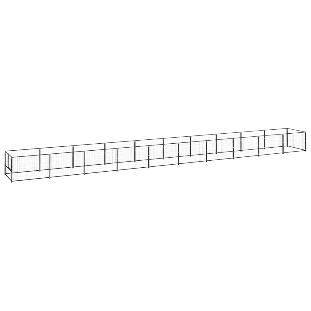 vidaXL Dog Kennel Black 107.6 ft² Steel