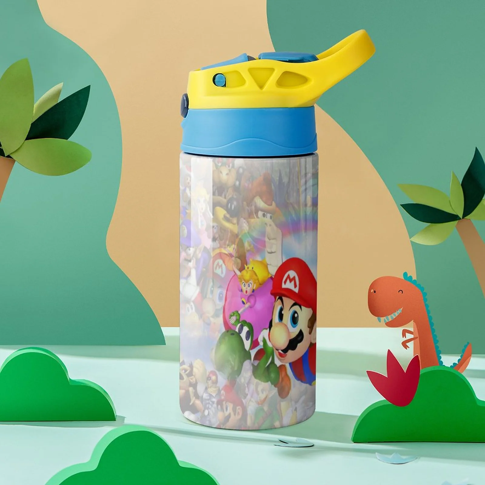 Mario Luigi Kid's Insulated Water Bottle With Straw Vacuum Stainless Steel Cup Leak-Proof Children Toddler Thermoses