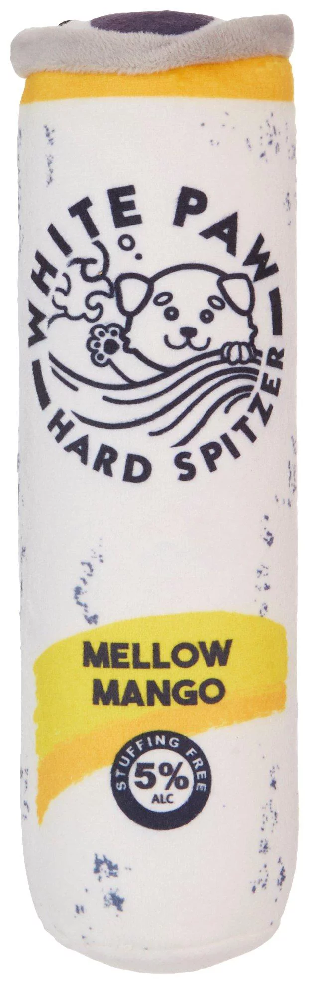 Patchwork Pet White Paw Hard Spitzer Mellow Mango Dog Toy One Size White/yellow