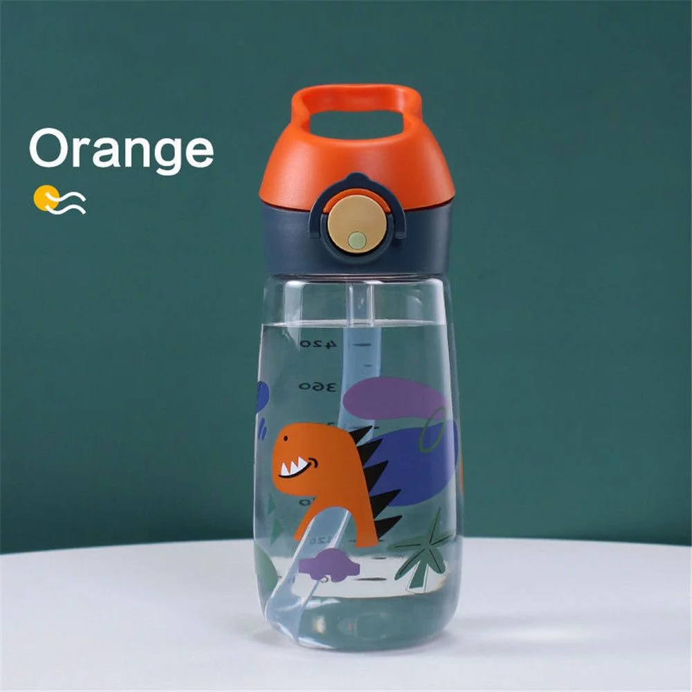 Sports Tritan Material Durable 480ml Water Cup Straw Drinkware Water Bottle Drinking Bottle ORANGE